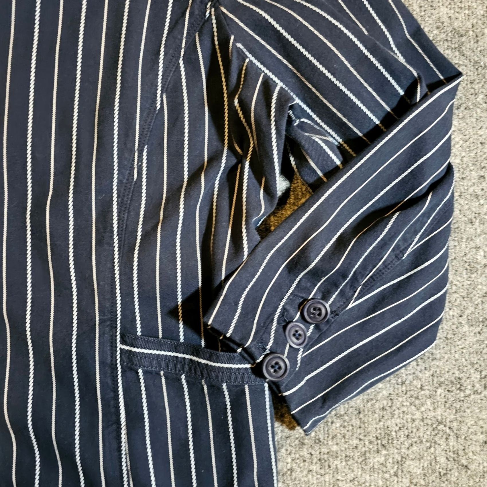 Vintage LL Bean Blazer Women 20 Blue White Striped 3 Button Classic Casual Career Plus Size Size 3XL / US 20-22 - 4 Thumbnail