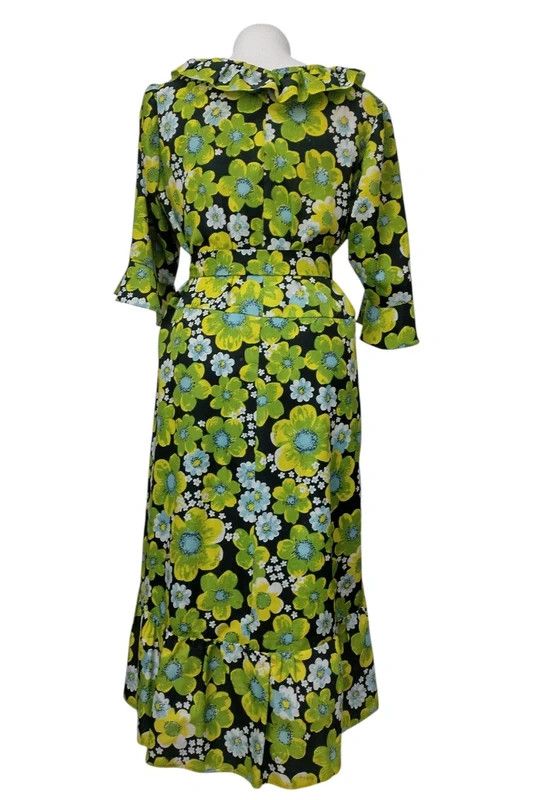 Other Authentic 70s Handmade Boho Floral Maxi Dress Vintage Size L / US 10 / IT 46 - 5 Thumbnail
