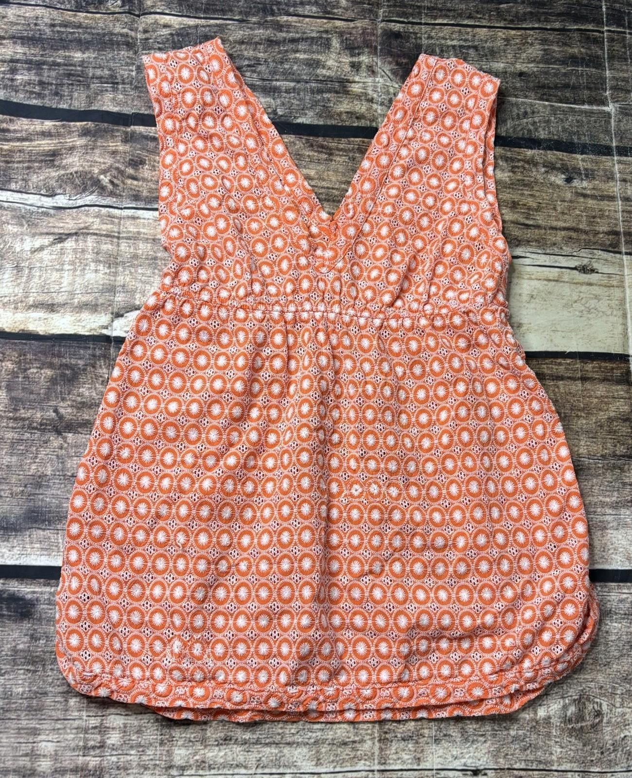 The Unbranded Brand Y2K Top Women's Medium Cotton Eyelet Summer 2006 Side Slits Size M / US 6-8 / IT 42-44 - 1 Thumbnail