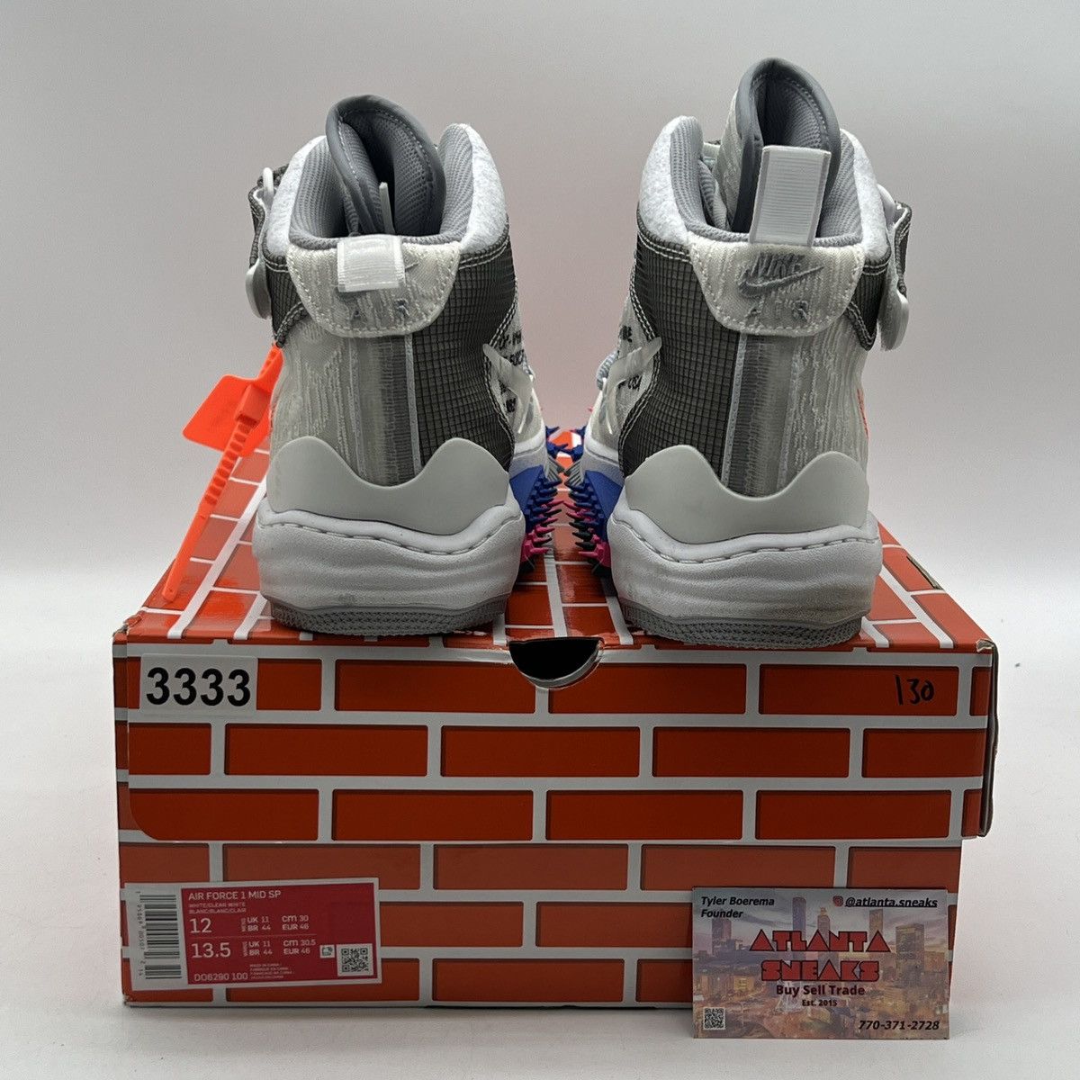 Nike Off white x Air Force 1 mid white Size US 12 / EU 45 - 3 Thumbnail