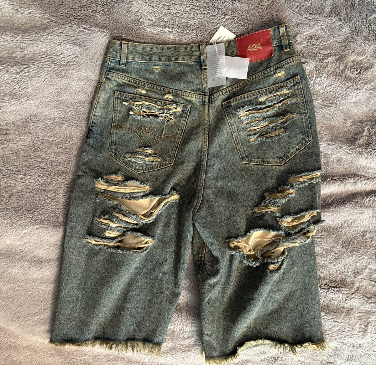 424 424 Blue Big Daddy Denim Shorts Size US 32 / EU 48 - 2 Thumbnail