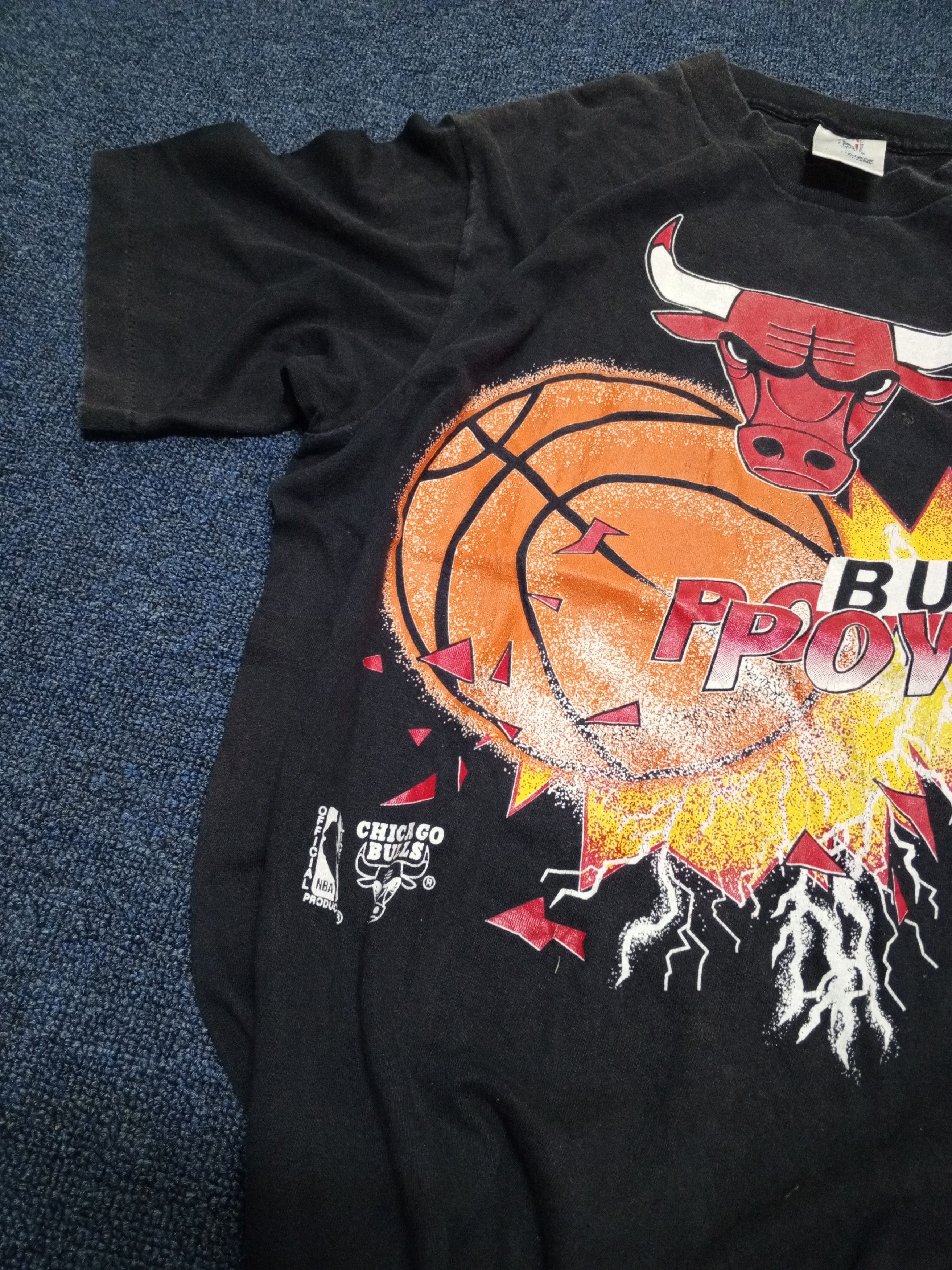NBA × Rap Tees × Vintage 90s Chicago Bulls Vintage BULL POWER Bootleg Rap Tee Shirt Size US L / EU 52-54 / 3 - 5 Thumbnail