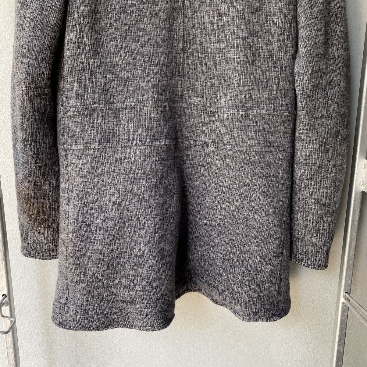 Emporio Armani EMPORIO ARMANI Grey Knit Hooded Coat Size S / US 4 / IT 40 - 19 Thumbnail