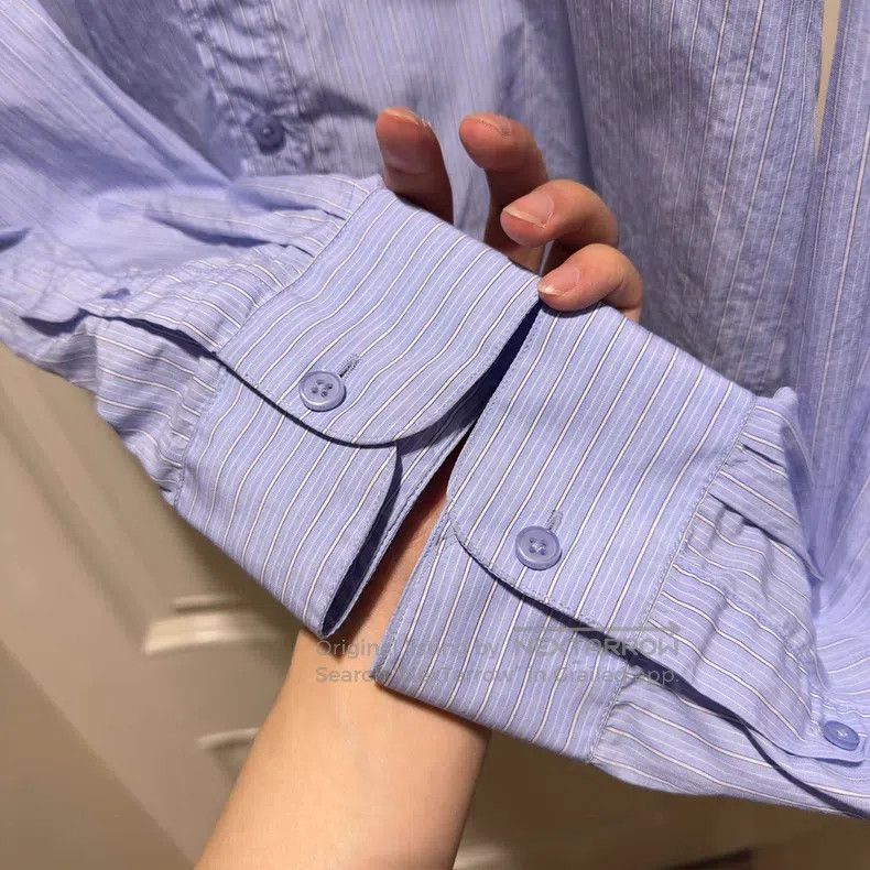 Martine Rose Martine Rose Blue striped shirt Size US S / EU 44-46 / 1 - 4 Thumbnail