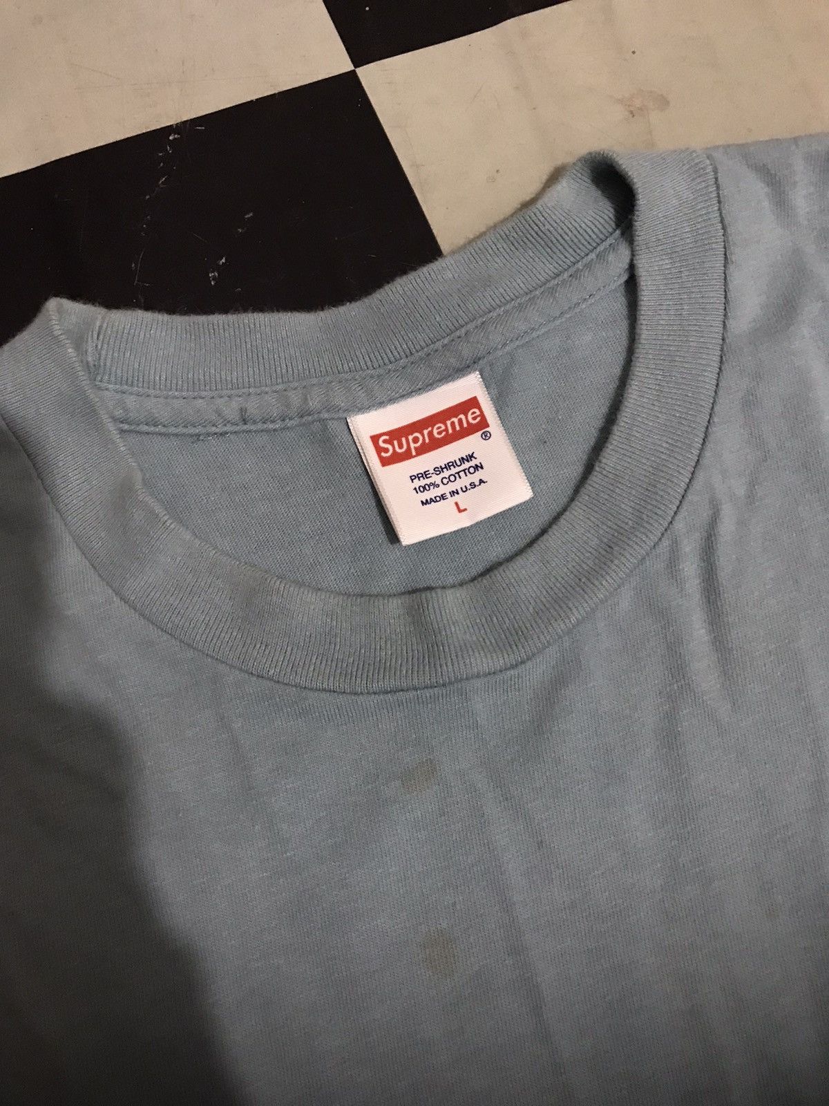 Supreme Supreme Dusty Blue Blank tee Size US L / EU 52-54 / 3 - 6 Thumbnail