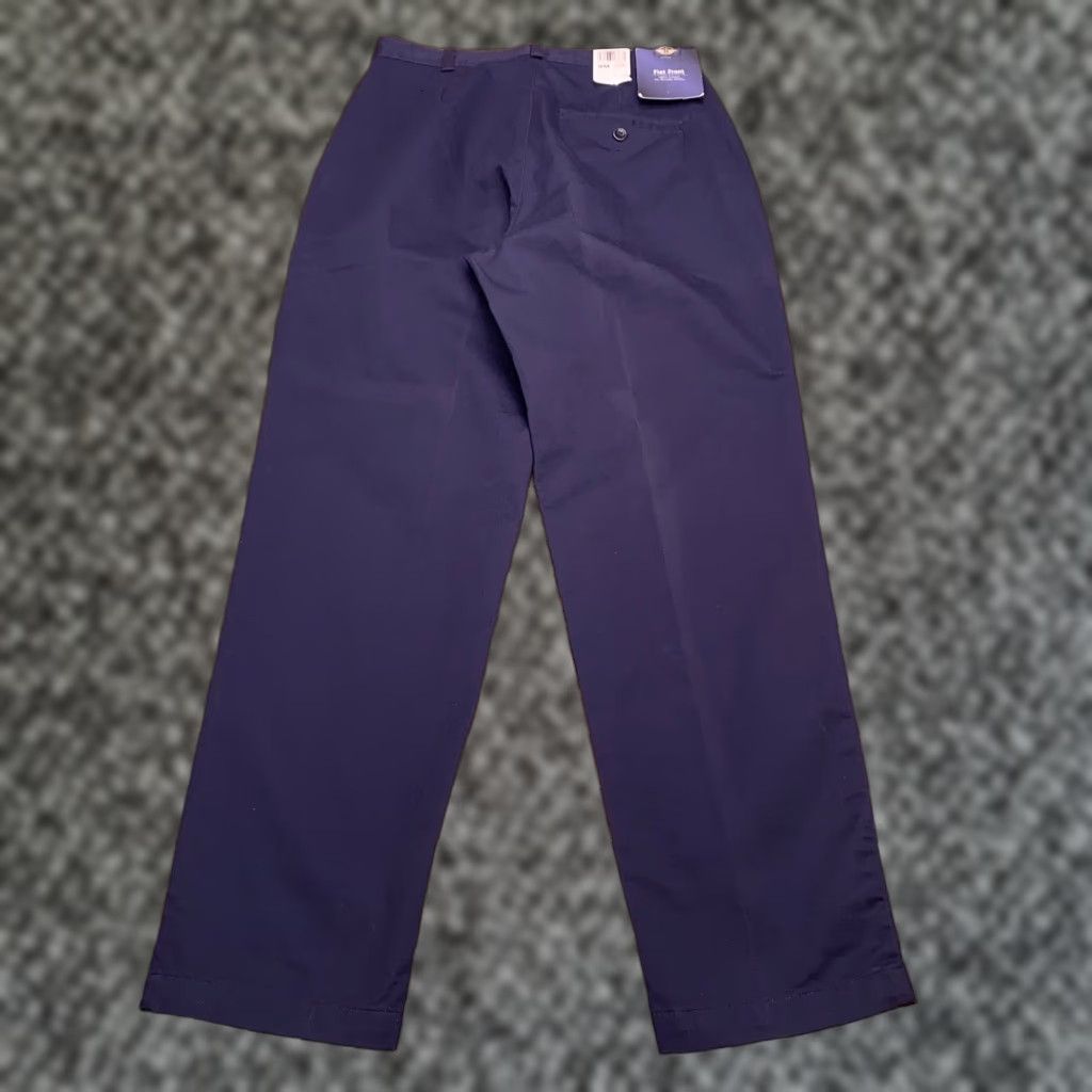 Dockers VINTAGE DOCKERS Khakis Pants Flat Front Blue Womens 8M Regular Straight High Rise Cotton Twill Size US 8 / IT 38 - 1 Thumbnail