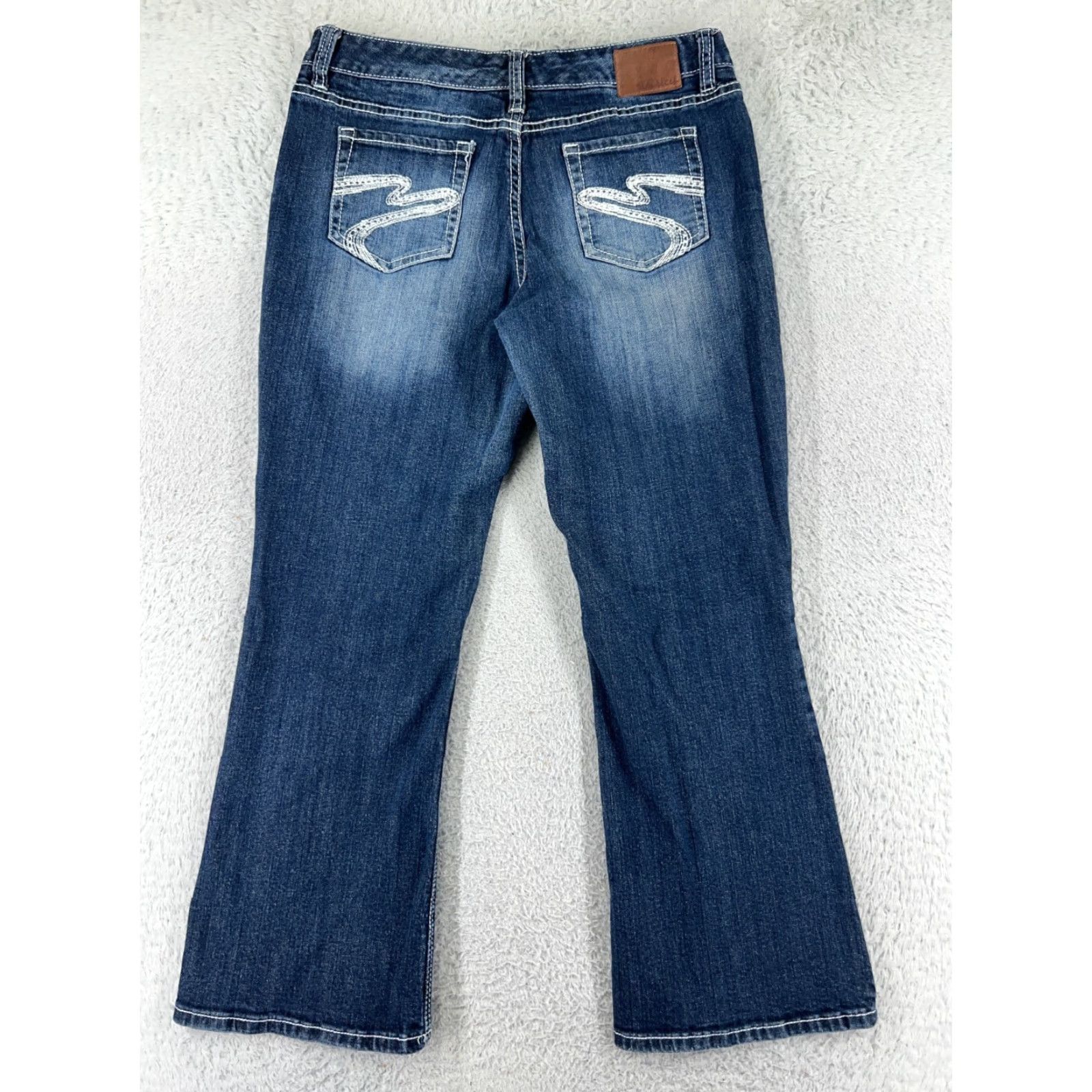 Vintage Maurices Women's Denim Jeans Bootcut Stretch Distressed Embroidered Cotton Medium Wash Size 11 Blue Size 32" / US 10 / IT 46 - 2 Thumbnail