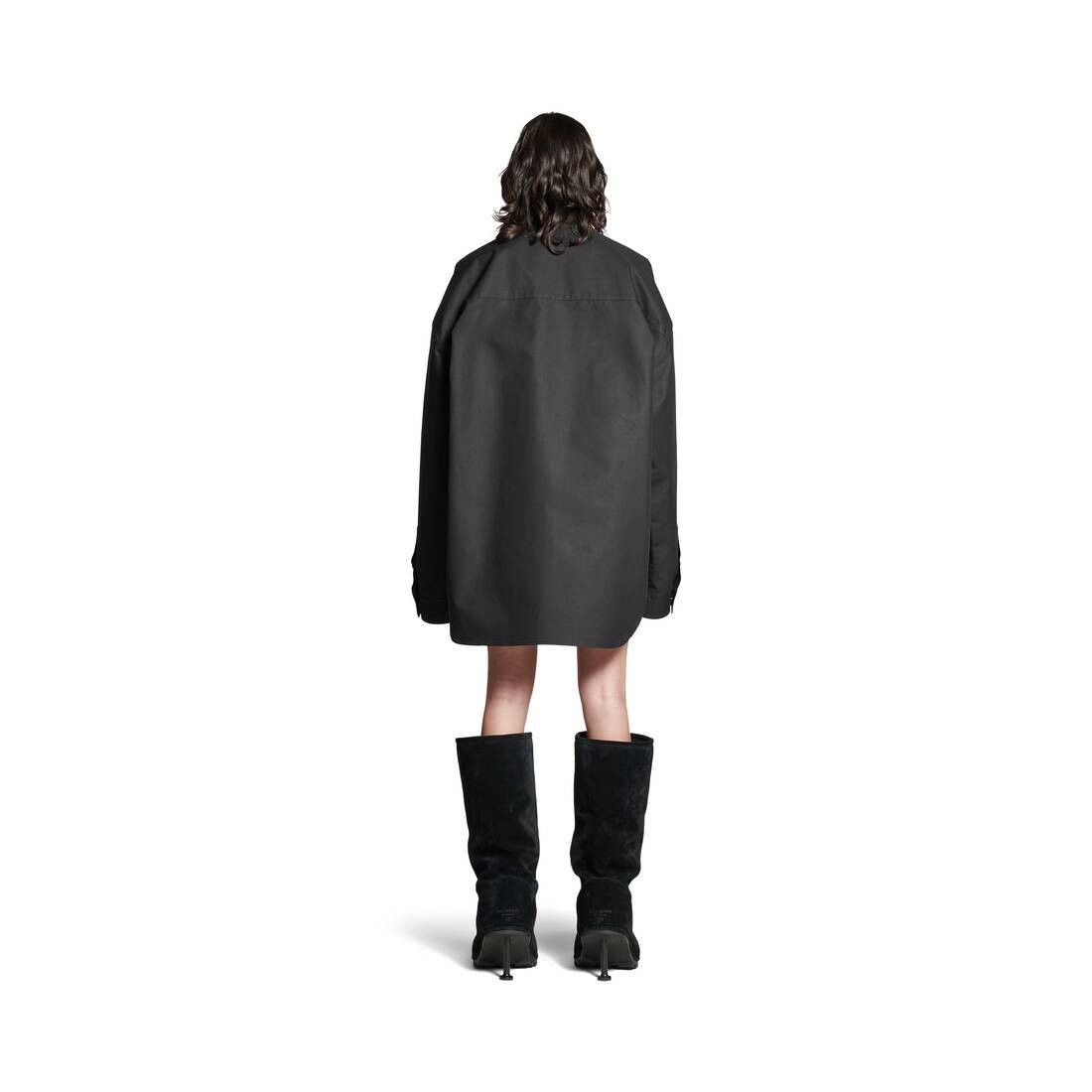 Balenciaga o1s1wg110126 Outerwear Shirt Large Fit in Black Size S / US 4 / IT 40 - 4 Thumbnail