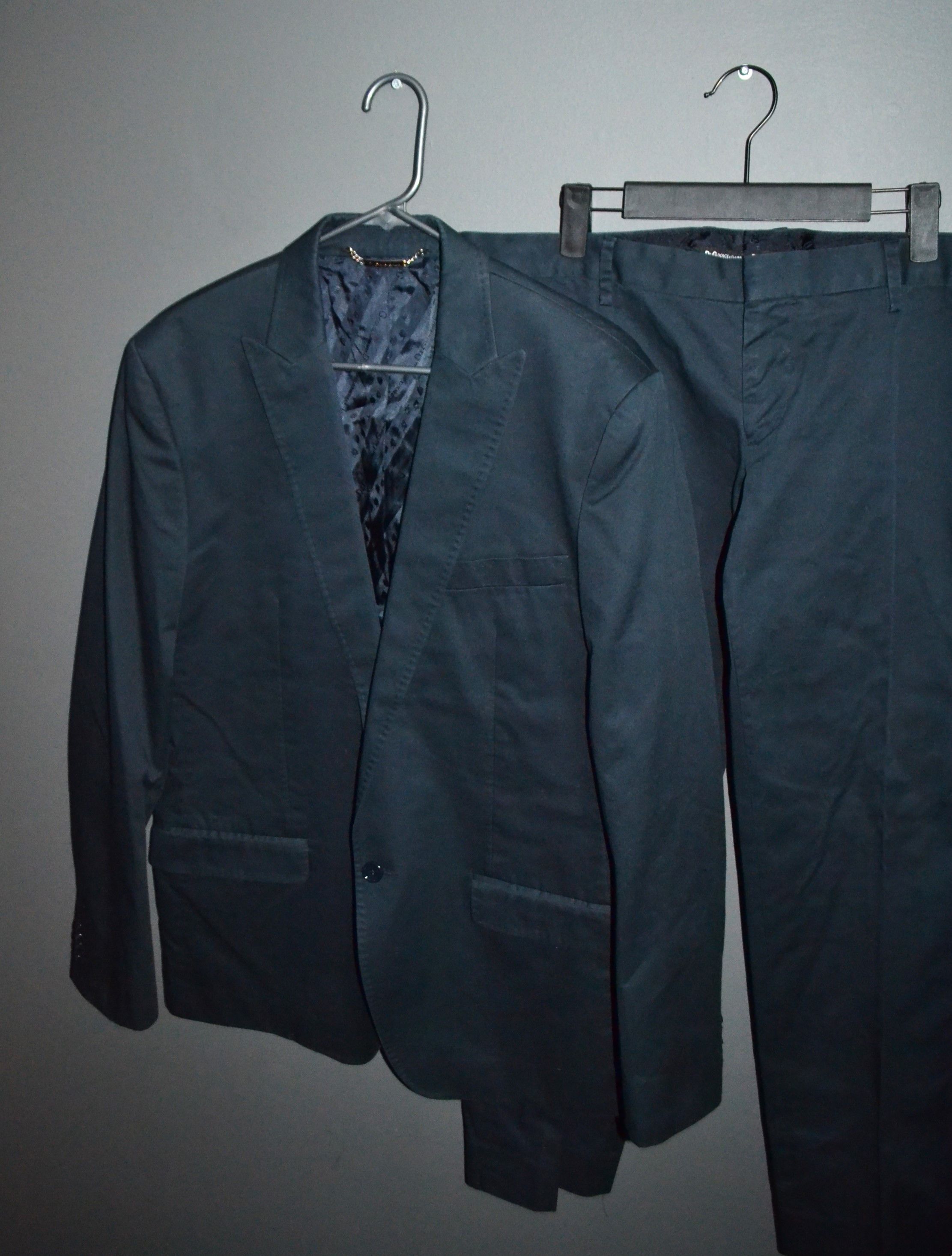 Dolce & Gabbana Dolce & Gabbana 1 Button Cotton Dark blue Suit Men's 54 Size US L / EU 52-54 / 3 - 1 Thumbnail
