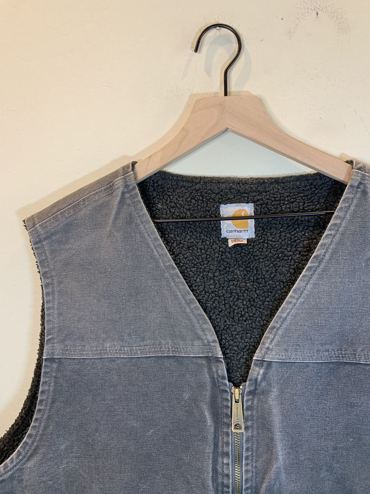 Carhartt × Designer *RARE* Carhartt Smoky Faded Fleece Lined Denim Work Vest 2XL Size US XXL / EU 58 / 5 - 3 Thumbnail