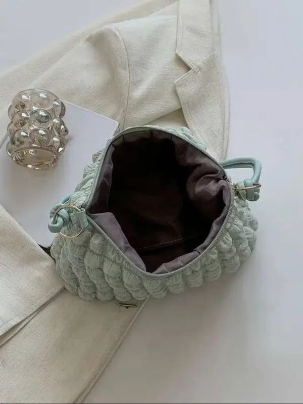 Japanese Brand × Vintage Mint Green Minimalist Knot Ruched Purse Size ONE SIZE - 4 Thumbnail
