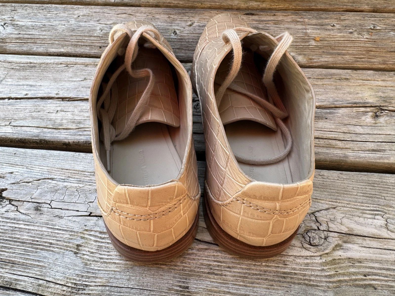 Alexander Wang 2014 Ingrid Lace Up Oxford Almond Croc Shoes Size US 9 / IT 39 - 6 Thumbnail