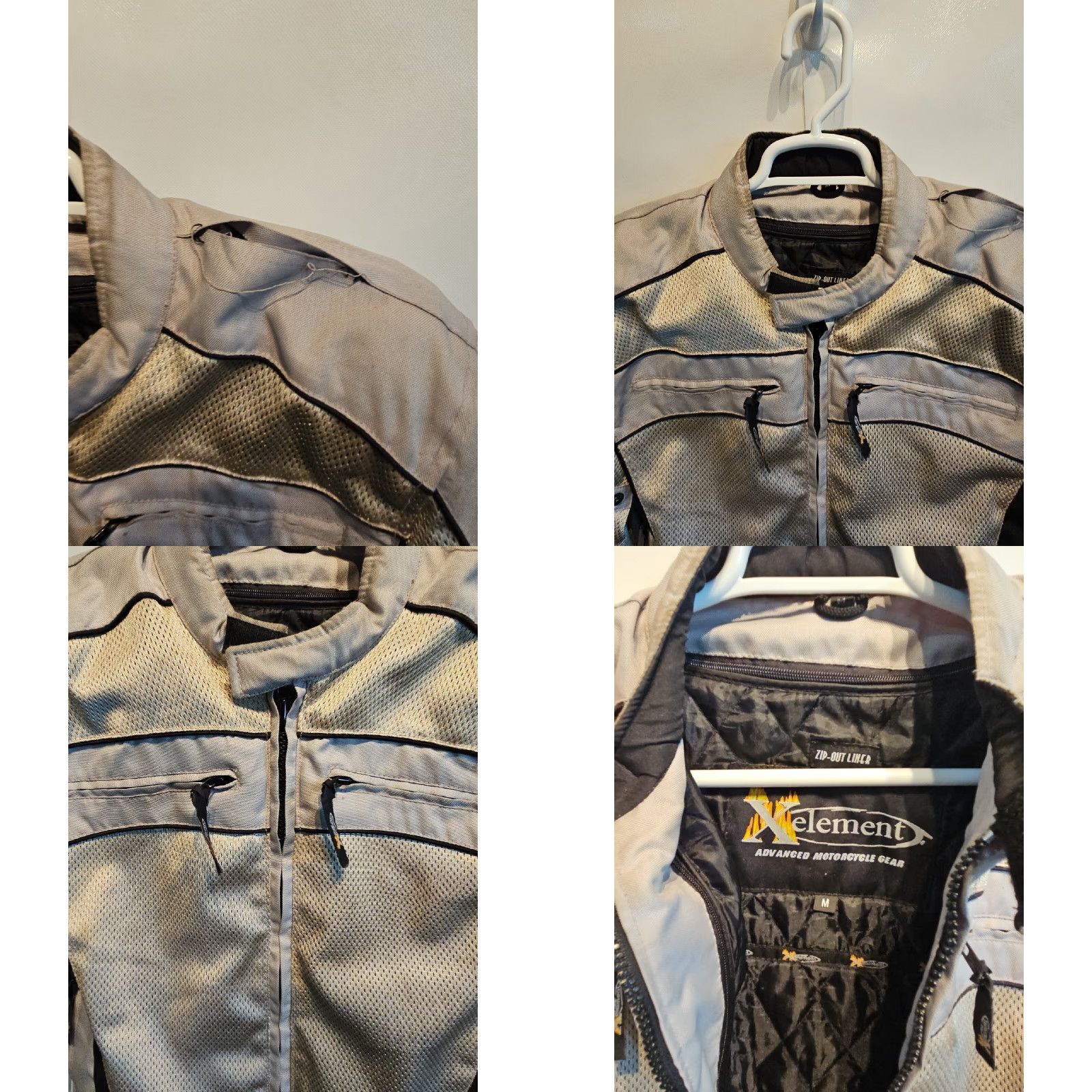 Element Xelement Motorcycle Jacket Silver Padded Removable Liner Mens Size Medium Size US M / EU 48-50 / 2 - 8 Thumbnail