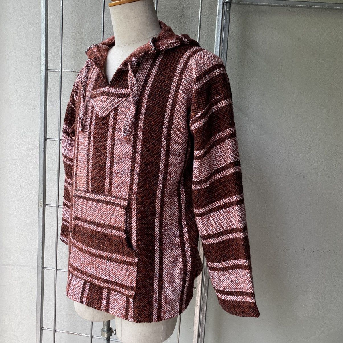 Vintage Brown & Pink Striped Baja Hoodie Size US M / EU 48-50 / 2 - 19 Thumbnail