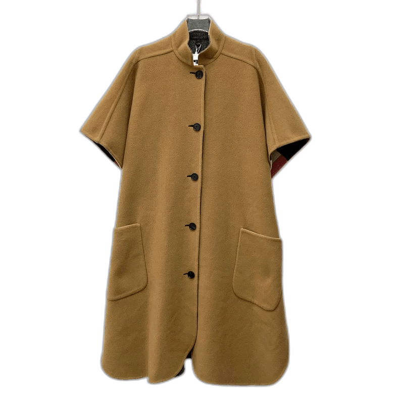 Burberry Burberry Brown Striped Wool Double-Sided Cape Coat Size US S / EU 44-46 / 1 - 1 Thumbnail