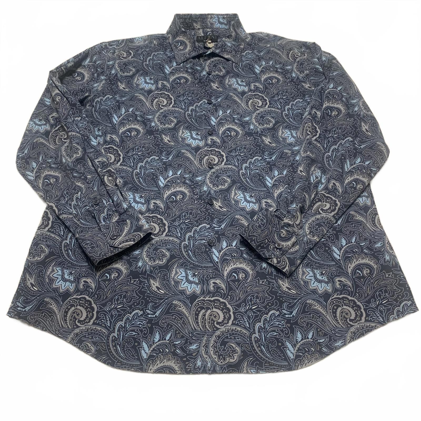 Alfani Alfani Men's XL Blue Paisley Print Long Sleeve Shirt Size US XL / EU 56 / 4 - 1 Thumbnail