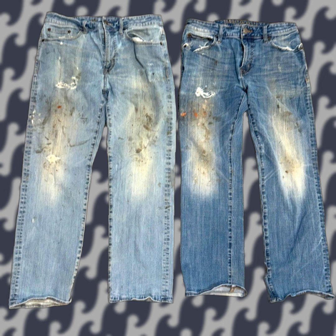 American Eagle Outfitters American Eagle Outfitters Jeans 32X30 Men Blue Distressed Denim 4 Pair Extreme Flex Straight Inseam 30 - Holes Stains Wear Size US 32 / EU 48 - 1 Thumbnail
