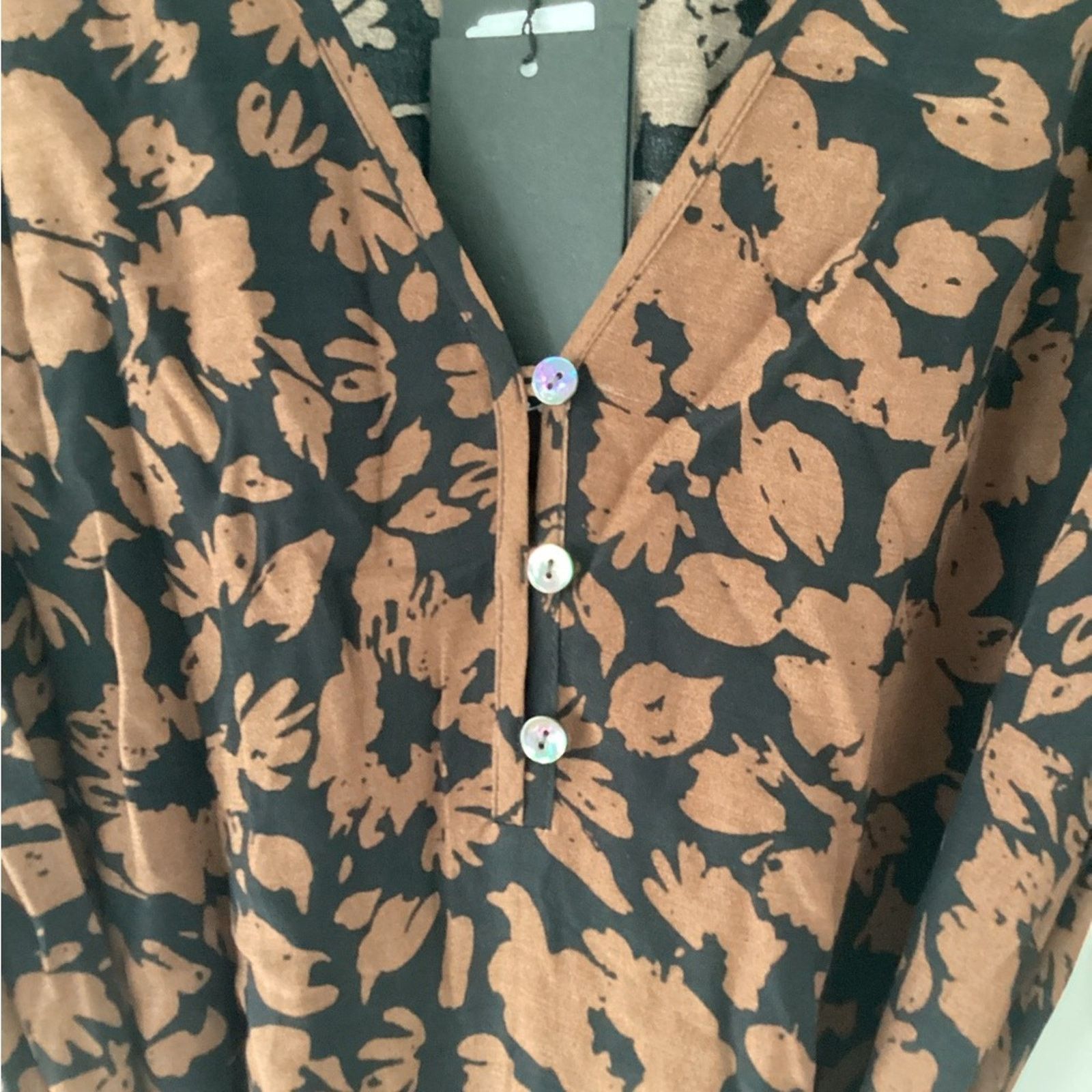 Rails NWT Rails Fabian Crepe Black & Brown Print Midi Dress Sz S Size S / US 4 / IT 40 - 7 Thumbnail