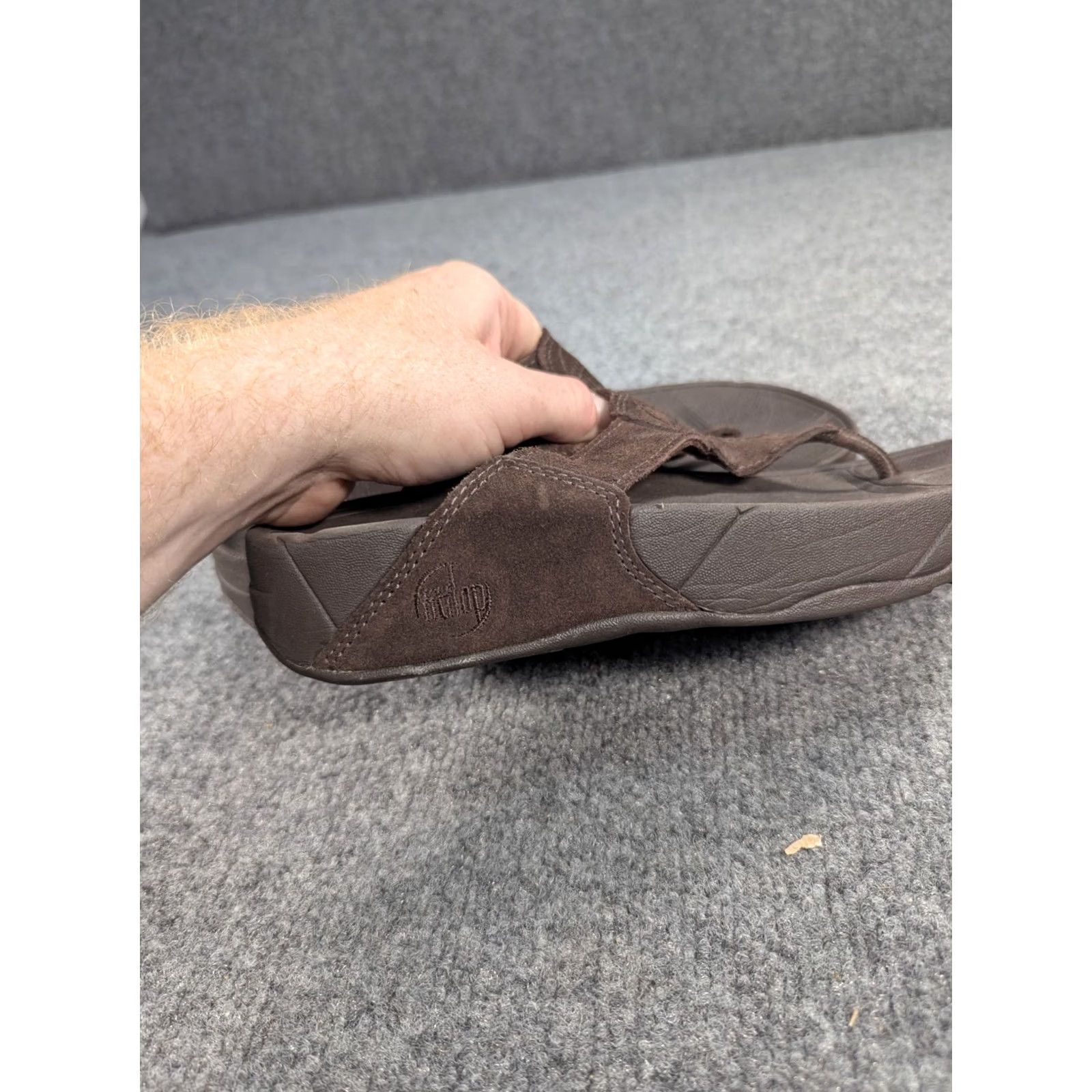 Vintage FITFLOPS WOMENS SANDALS 8 BROWN STYLE 026-030 OASIS Leather Thong Size US 8 / IT 38 - 4 Thumbnail