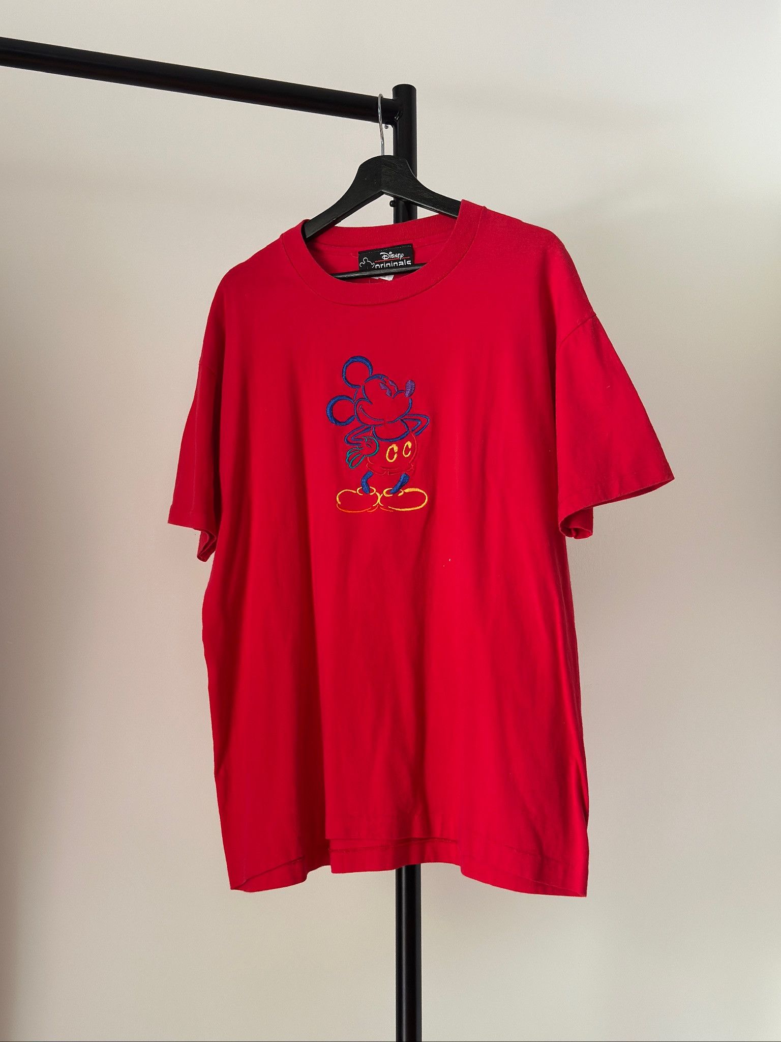 Disney × Mickey Mouse × Vintage Vintage 90s Disney Mickey Outline T-Shirt Size US XL / EU 56 / 4 - 1 Thumbnail