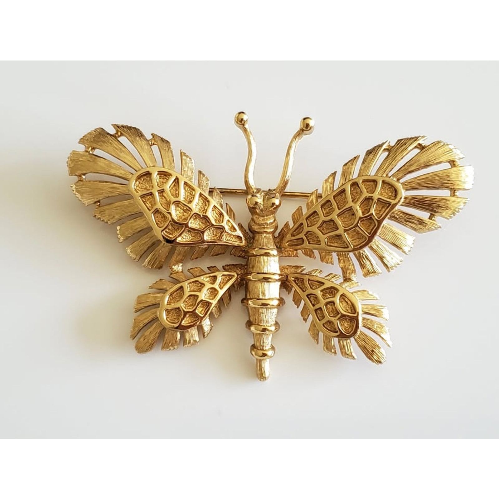 Monet Vintage Monet Signed Goldtone Metal Figural Butterfly Brooch Size ONE SIZE - 1 Thumbnail