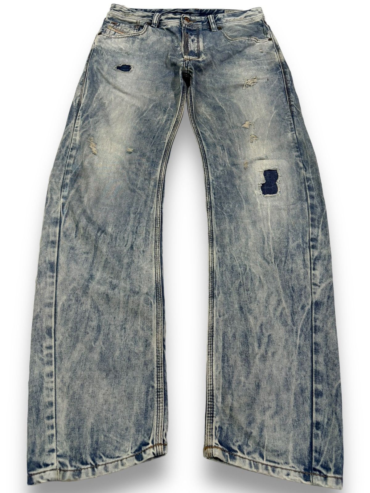 Diesel Diesel Industry Acid Wash Patched Distressed Curved Jeans Size US 31 - 1 Thumbnail