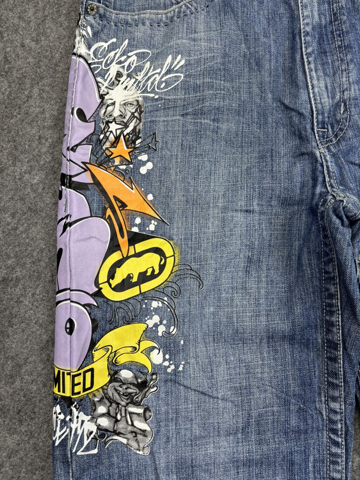 Ecko Unltd. 💥Baggy💥Ecko Spell Out Rapper Denim F834 Size US 33 - 7 Thumbnail