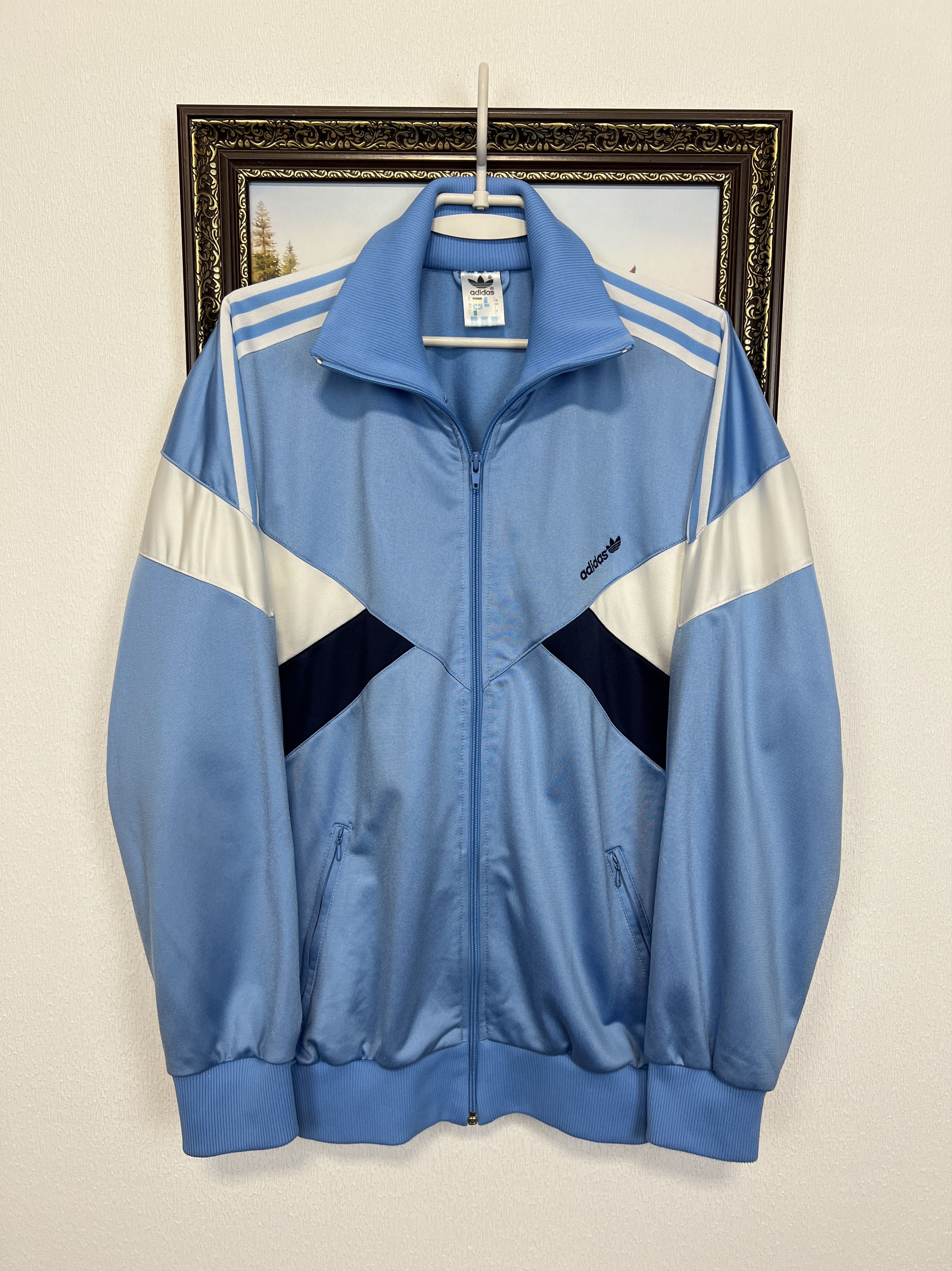 Adidas Vintage 90's White Blue Jacket Rare Track Top Y2K Hype Size US L / EU 52-54 / 3 - 1 Thumbnail