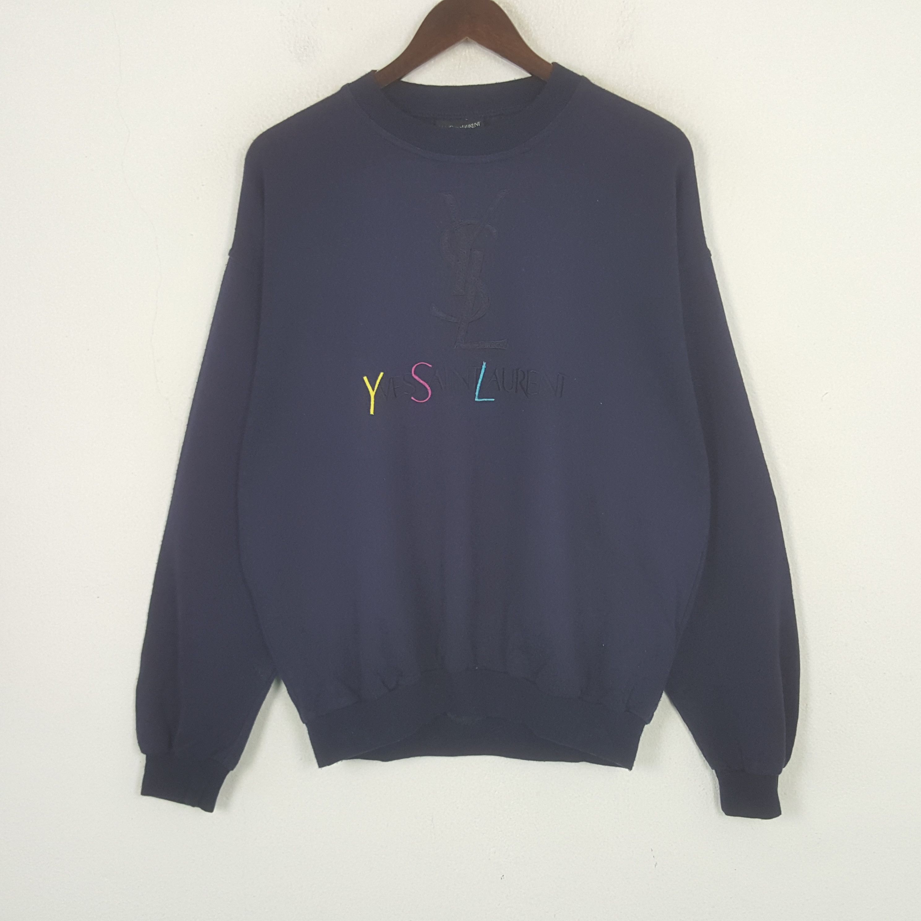 Yves Saint Laurent Vintage Yves Saint Laurent Embroidery Logo Sweatshirt Size US M / EU 48-50 / 2 - 1 Thumbnail