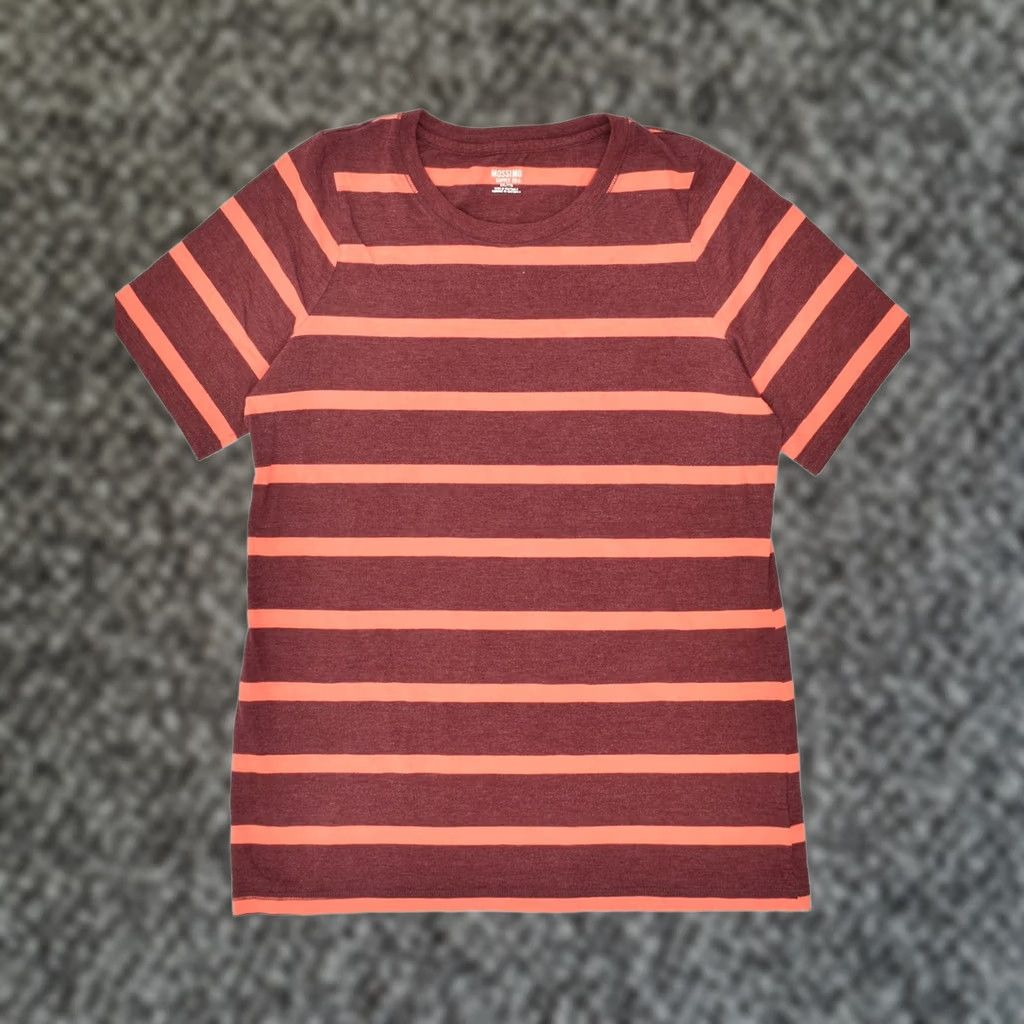 Mossimo MOSSIMO Womens Tall T-Shirt Top 2XL Maroon Striped Cotton Size XXL / US 16-18 / IT 52-54 - 1 Thumbnail