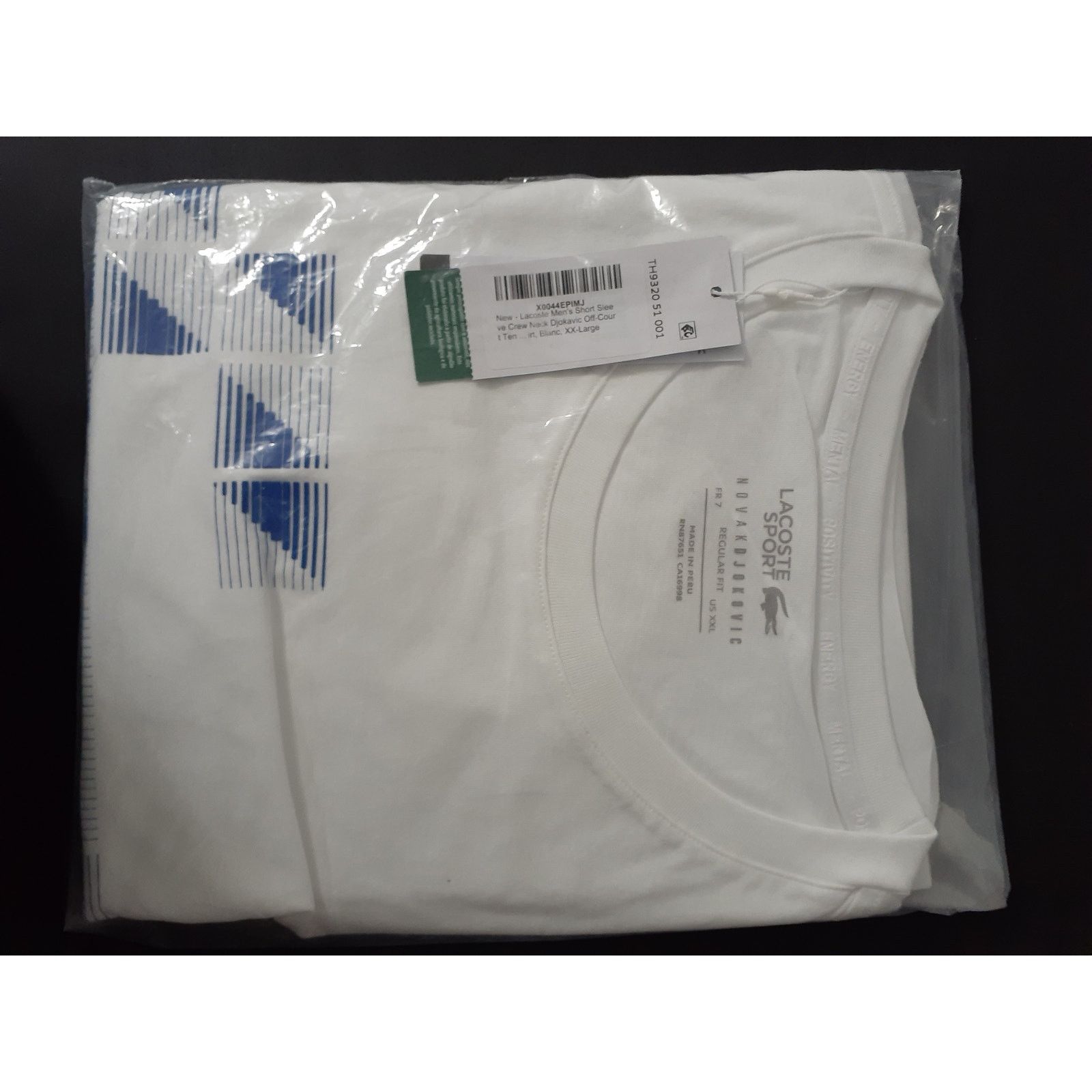 Lacoste Lacoste Men's Sport Novak Djokovic Printed T-Shirt White 2XL Size US XXL / EU 58 / 5 - 2 Thumbnail