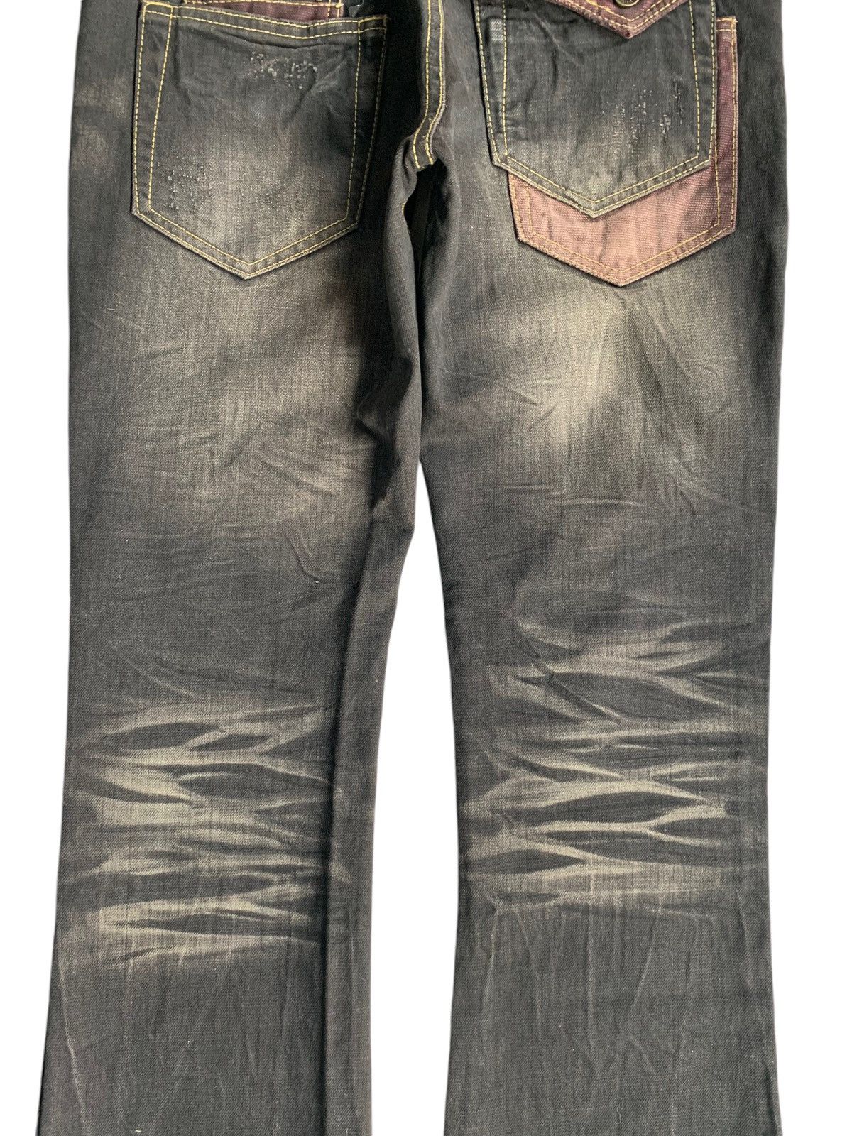 semanticdesign FLARE💥 SEMANTIC DESIGN PUNK STYLE MUDMAX DISTRESSED DENIM🎌☠️ Size US 31 - 8 Thumbnail