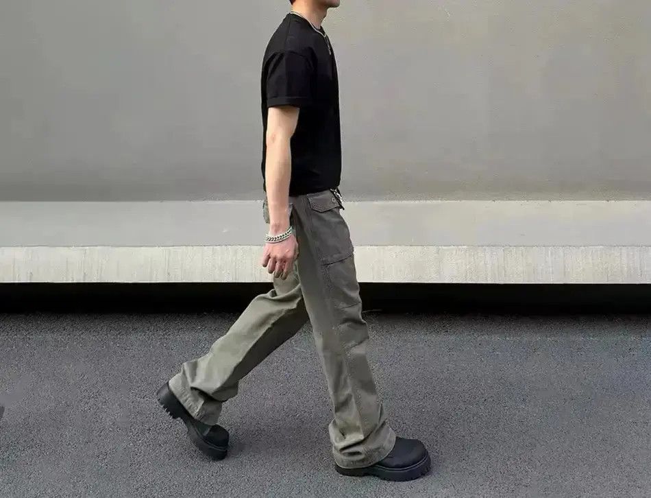 Japanese Brand Streetwear Design Pocket Punk Loose Straight Cargo Pants Size US 34 / EU 50 - 3 Thumbnail
