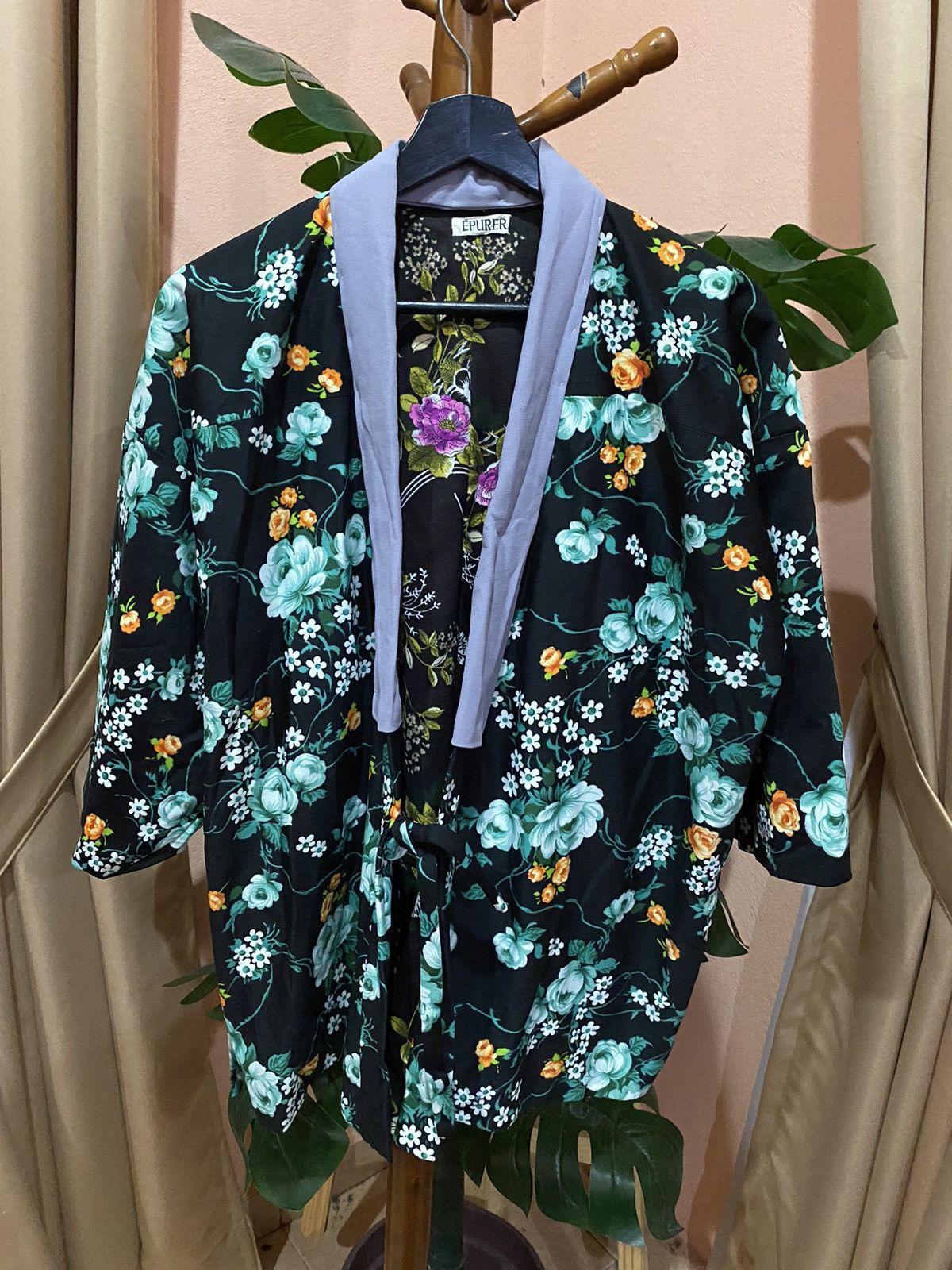 Japanese Brand Épurér Tokyo Floral Kimono Jacket Multicolor Unisex Size L / US 10 / IT 46 - 1 Thumbnail
