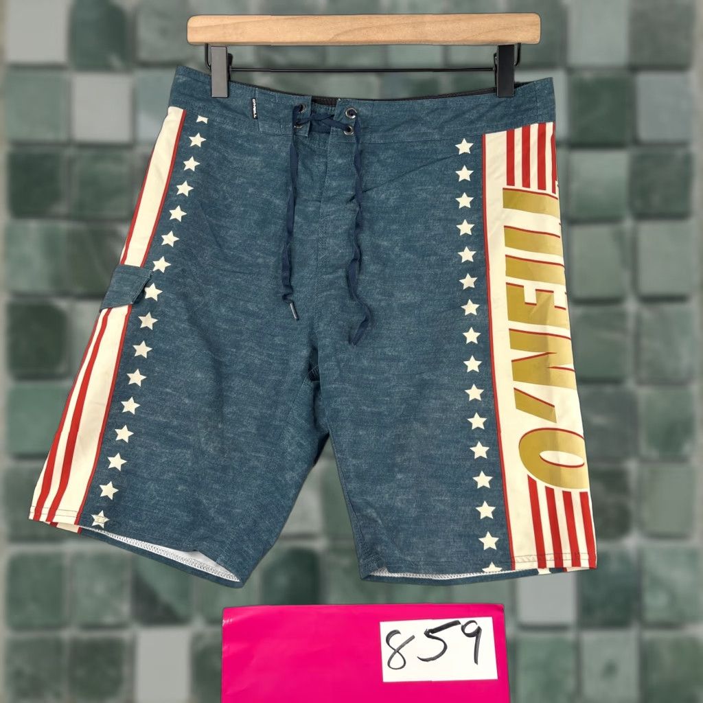 O'Neill O'Neill Swim Trunks Mens 28 Navy Blue USA Stars Cargo Pocket Board Shorts Size US 28 / EU 44 - 1 Thumbnail