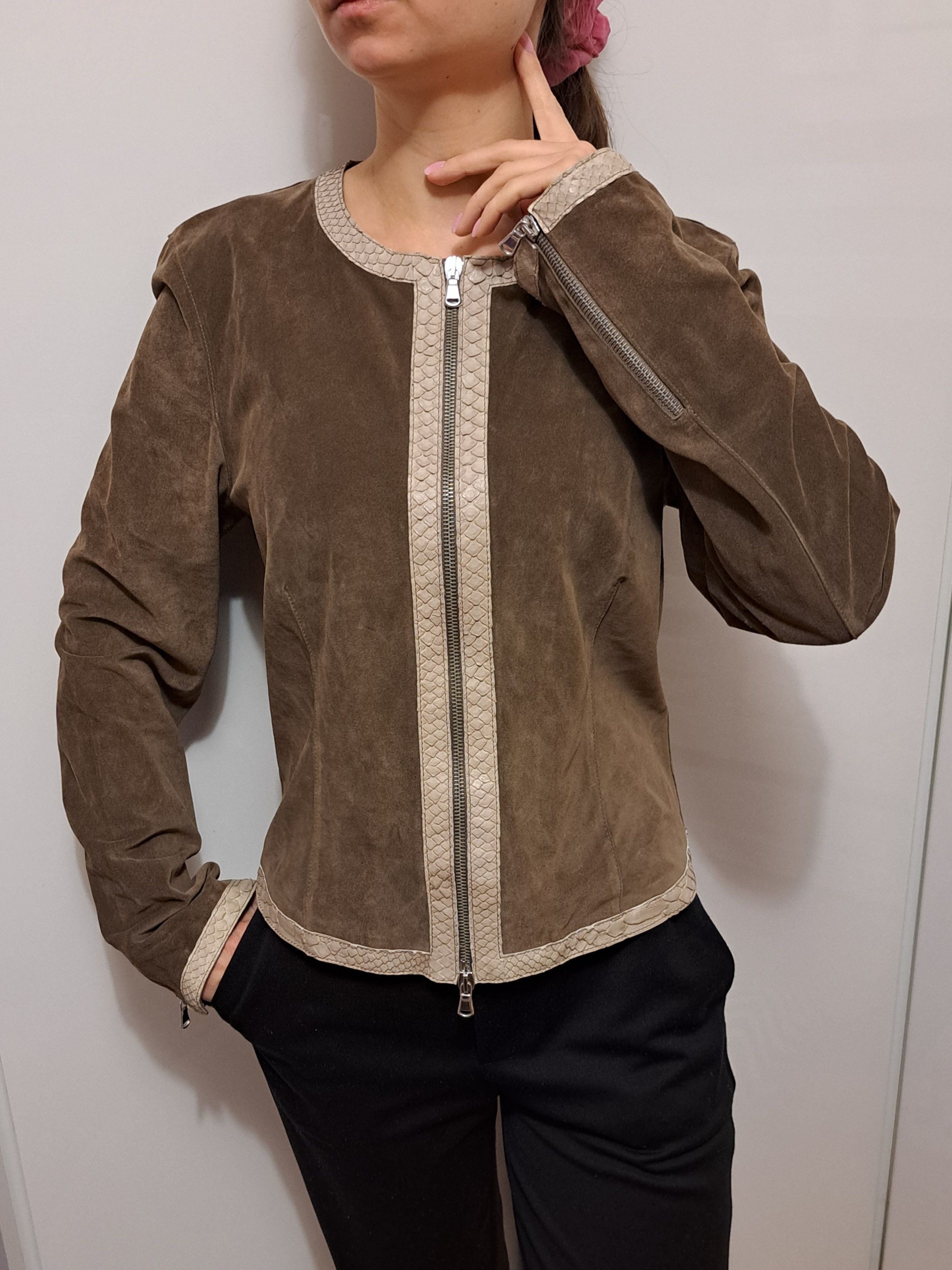 Joseph Joseph brown leather / snake skin blazer jacket M Size M / US 6-8 / IT 42-44 - 6 Thumbnail