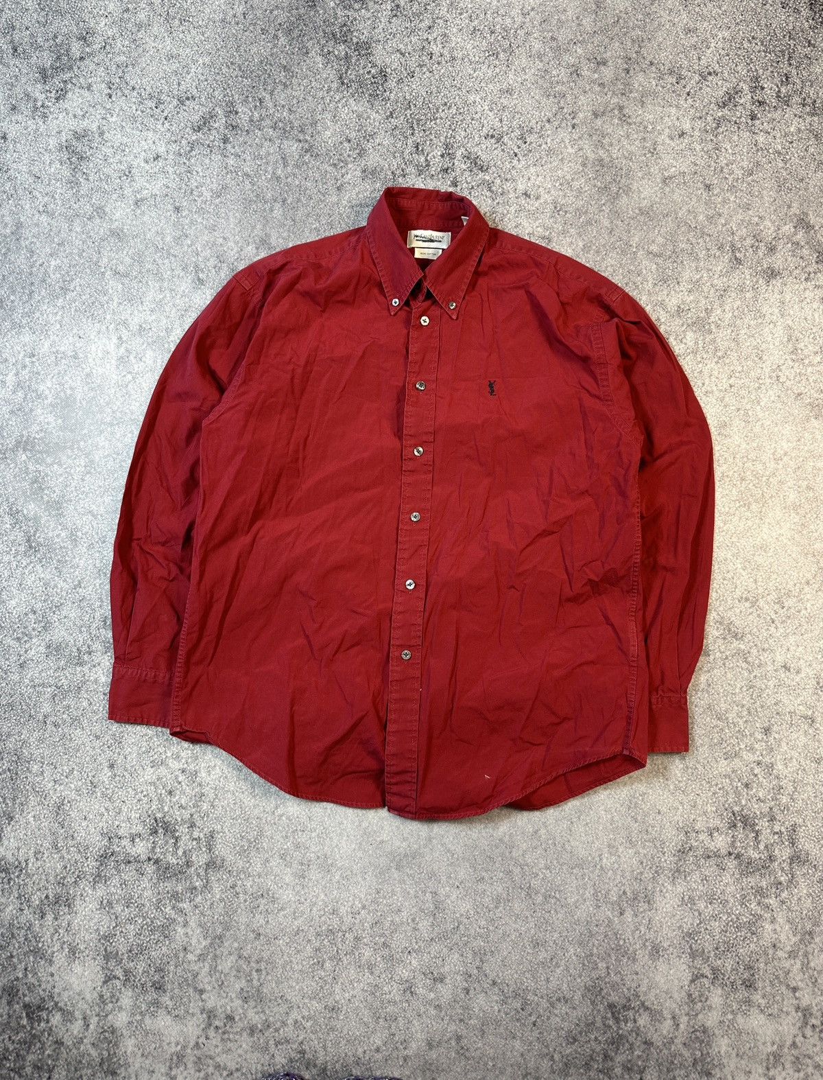 Vintage × Yves Saint Laurent Y2K Vintage Yves Saint Laurent YSL Logo Shirt Button Up Rare Size US M / EU 48-50 / 2 - 1 Thumbnail