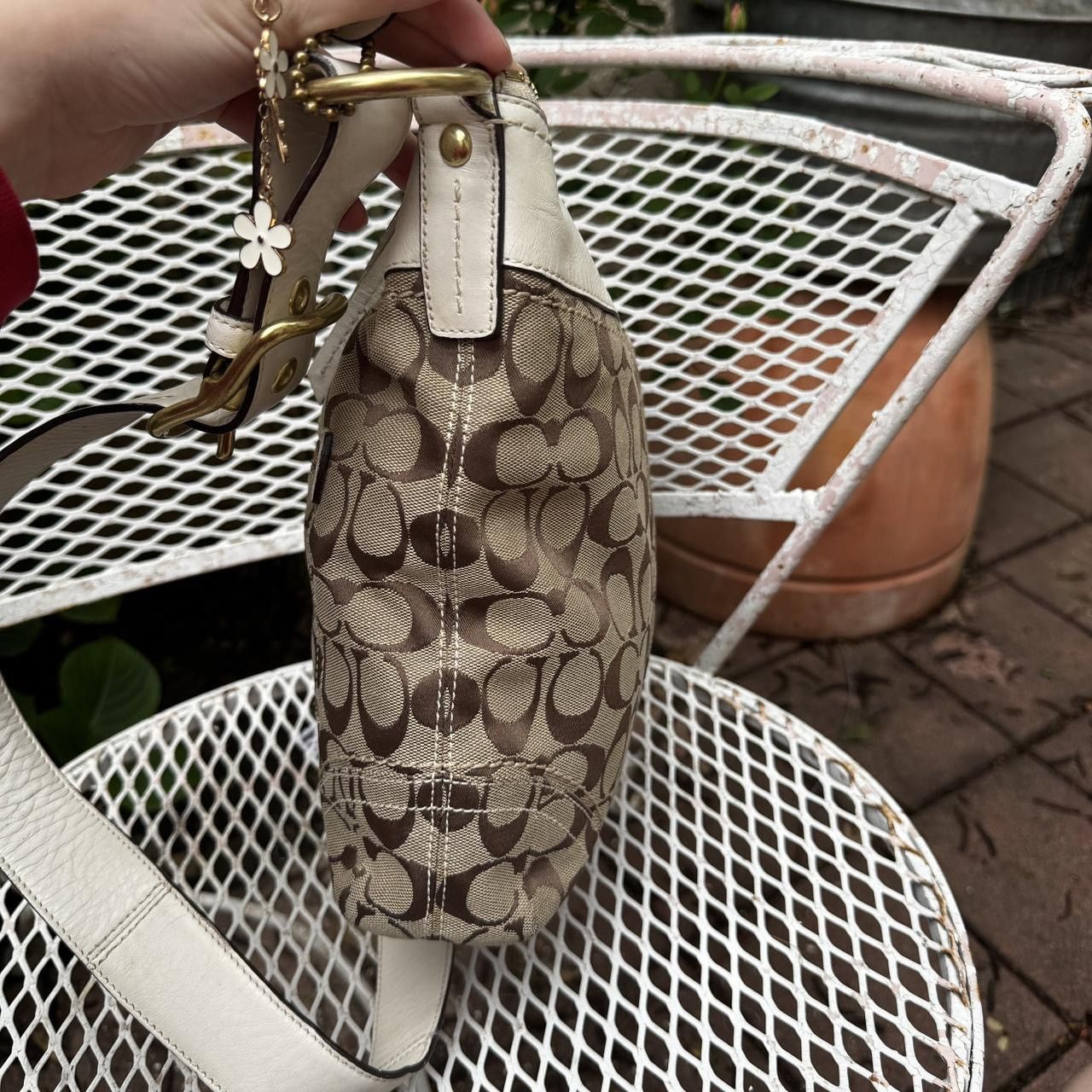 Coach Y2K Coach Brown Monogramed Crossbody with White Leather Size ONE SIZE - 5 Thumbnail