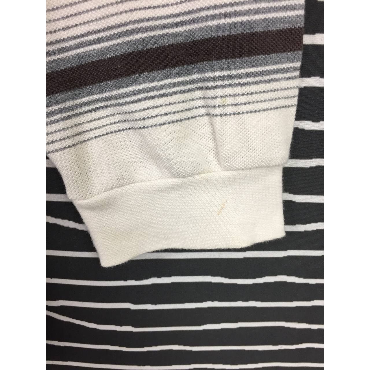 Lacoste × Vintage Vtg Lacoste Small Logo Striped Longsleeve Polo Tee Size US L / EU 52-54 / 3 - 12 Thumbnail
