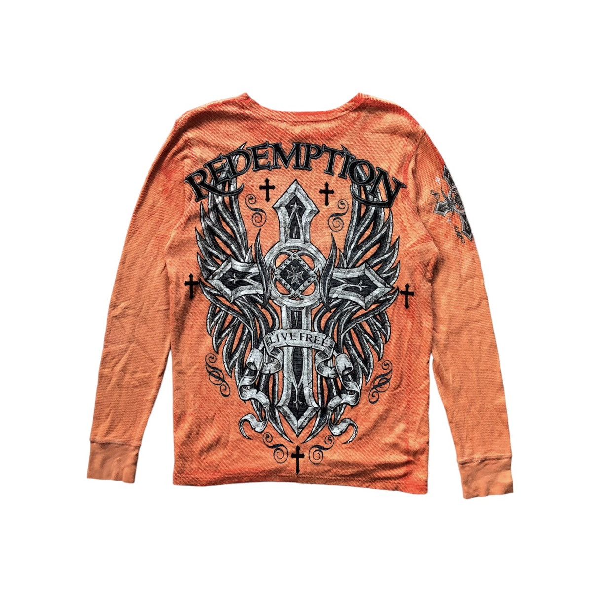 Affliction Raw state vtg y2k redemption cross logo long sleeve shirt Size US M / EU 48-50 / 2 - 14 Thumbnail