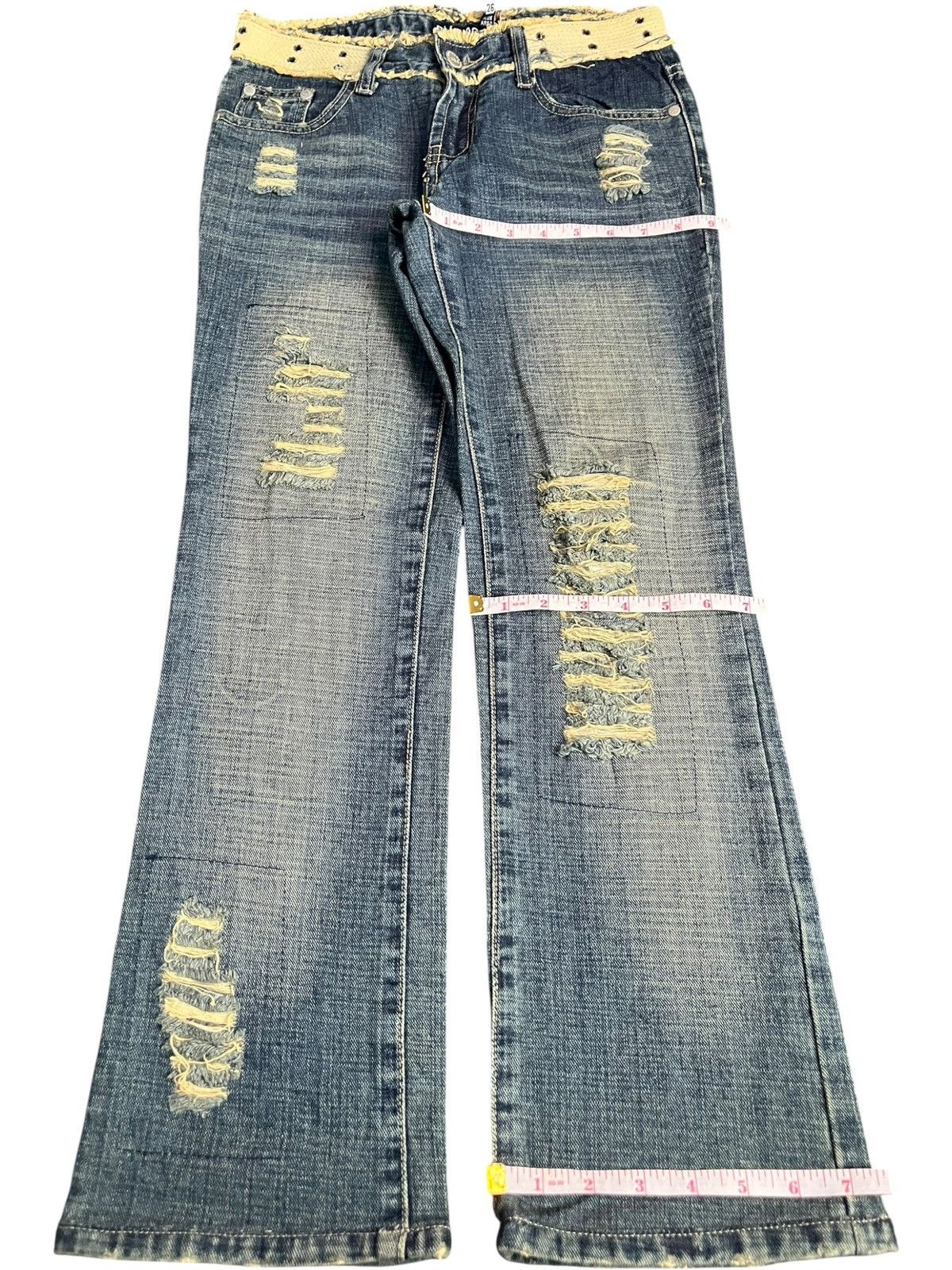 Hysteric Glamour Vintage Japanese Brand Rusty Distress Low Rise Flare Jeans Size 28" / US 6 / IT 42 - 8 Thumbnail