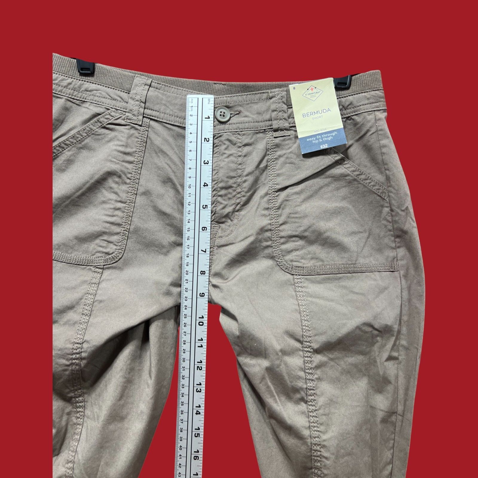 Other St. John's Bay - Women's Mid-Rise Cargo Bermuda Short - Brow Size 30" / US 8 / IT 44 - 7 Thumbnail