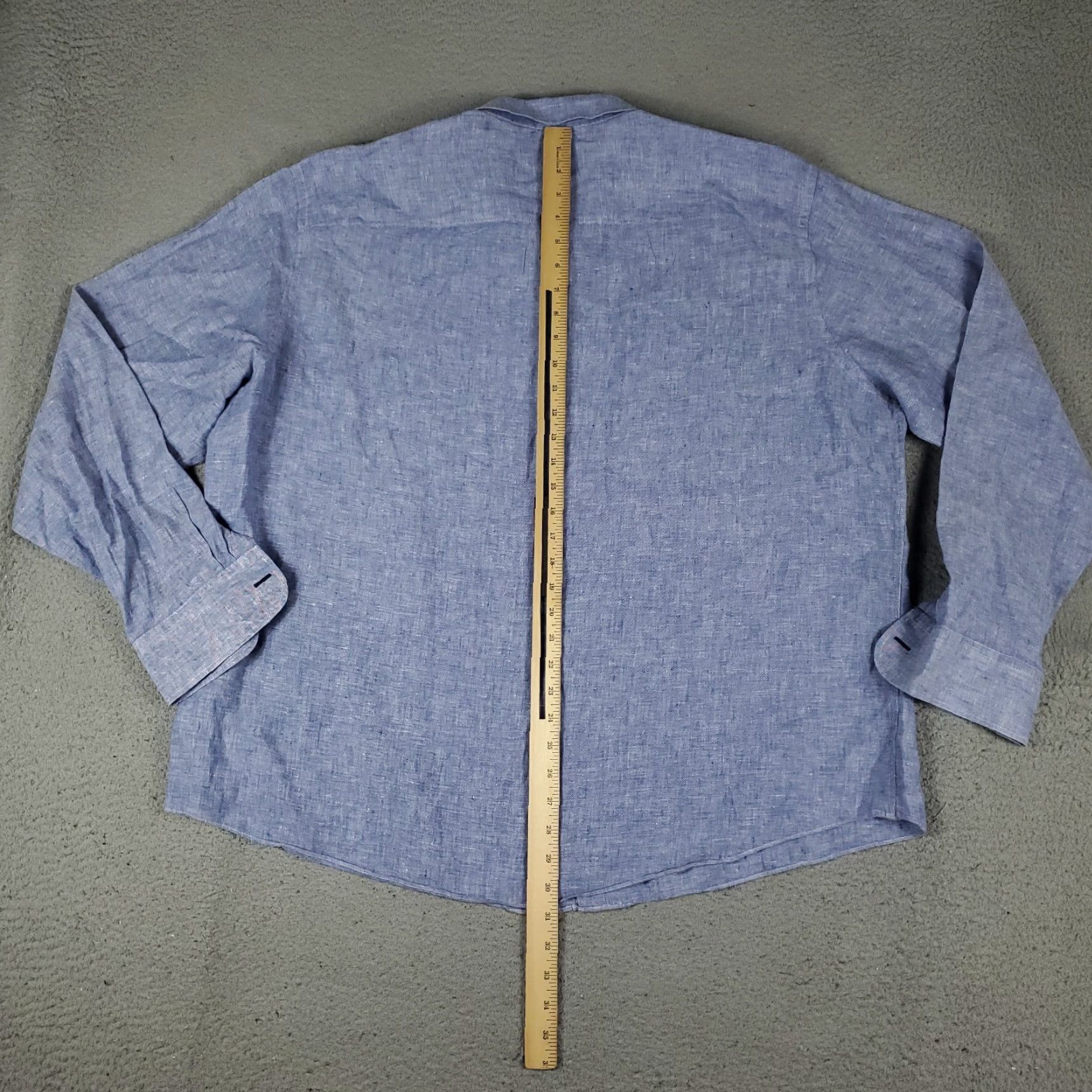 UNTUCKit UNTUCKit Shirt Mens 3XL Blue Linen Button-Up Long Sleeve Jacket? Size US XXL / EU 58 / 5 - 3 Thumbnail