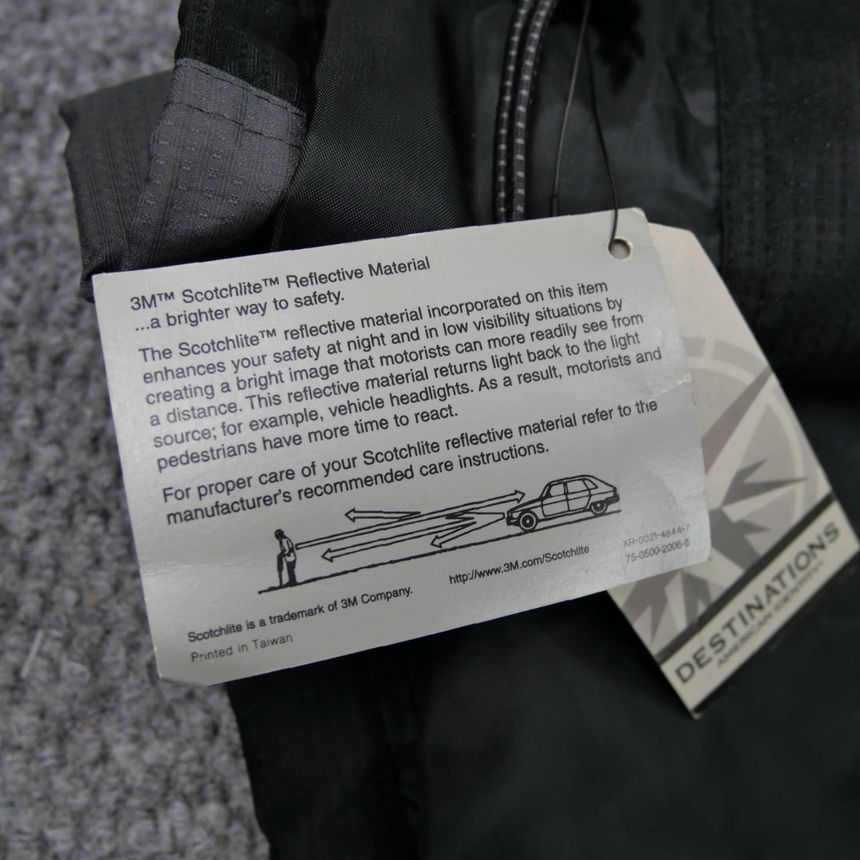 Vintage Destinations Ryder Jacket American Identity Mens XL Black/Gray Embroidered Reflective Safety Size US XL / EU 56 / 4 - 6 Thumbnail