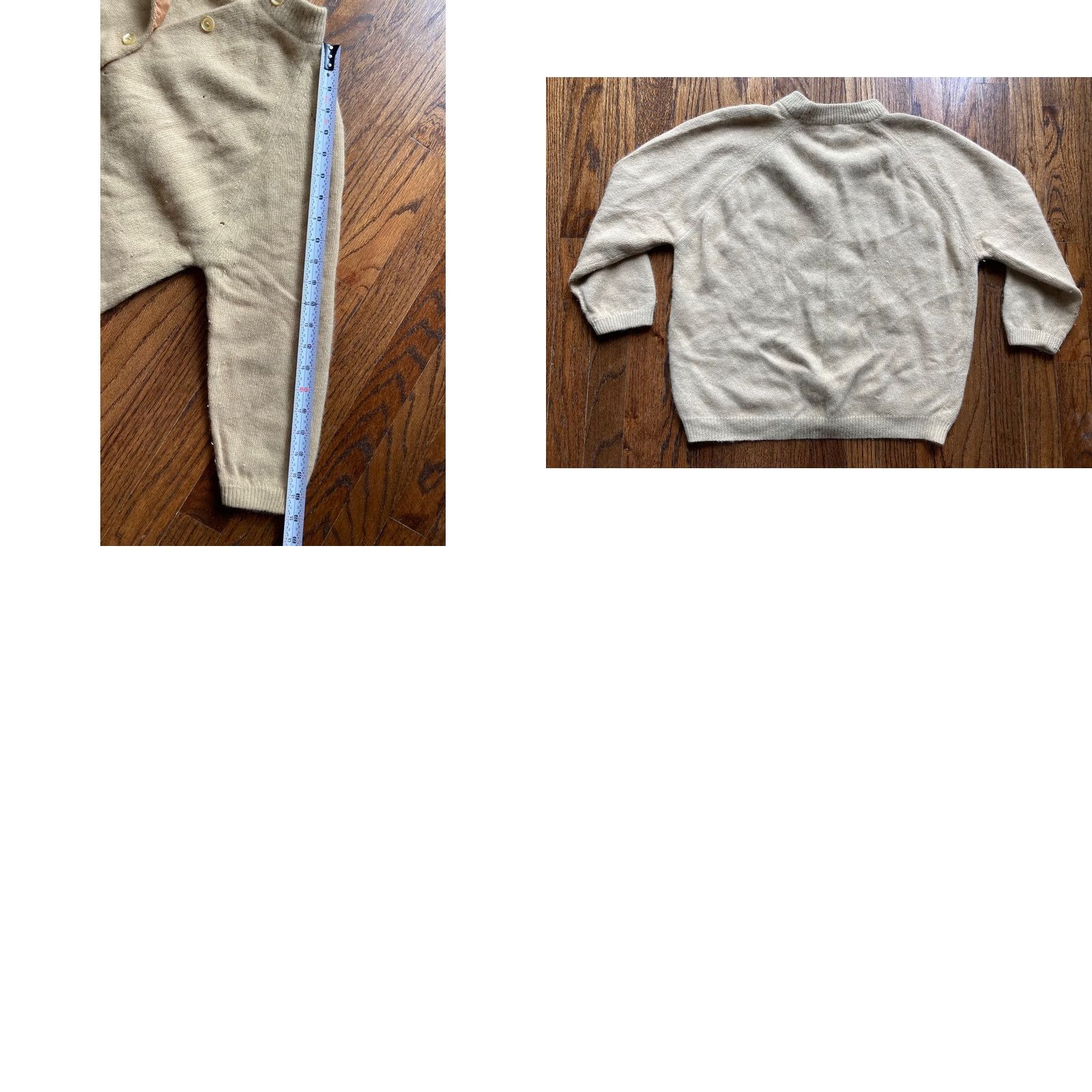Vintage VINTAGE Angelon by Darlene Cardigan Sweater Angora Lambswool Beige Yellow M Regular 3/4 Sleeve Button Casual Spring Womens Size M / US 6-8 / IT 42-44 - 9 Thumbnail