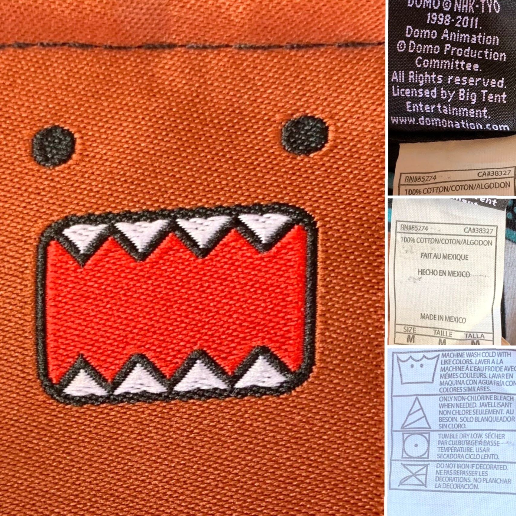 Vintage Domo Boombox Headphones T Shirt Unisex Adults M Black 100% cotton Graphic Print NHK-TYO1998-2011 Domo Animation Size M Clothing Mens Womens Boys Girls Size US M / EU 48-50 / 2 - 4 Thumbnail