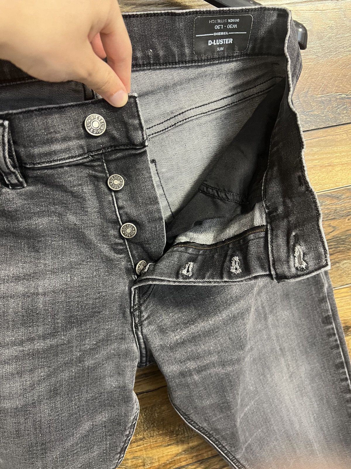 Diesel DIESEL Diesel D-Luster Grey Denim Jeans Slim Fit Stretch Size US 30 / EU 46 - 18 Thumbnail