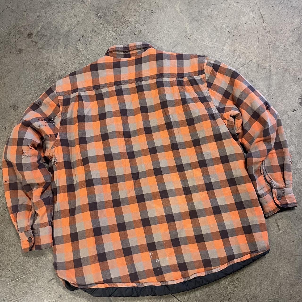 Wrangler Distressed Wrangler Authentic Orange Brown Flannel Button Up Size US XL / EU 56 / 4 - 2 Thumbnail