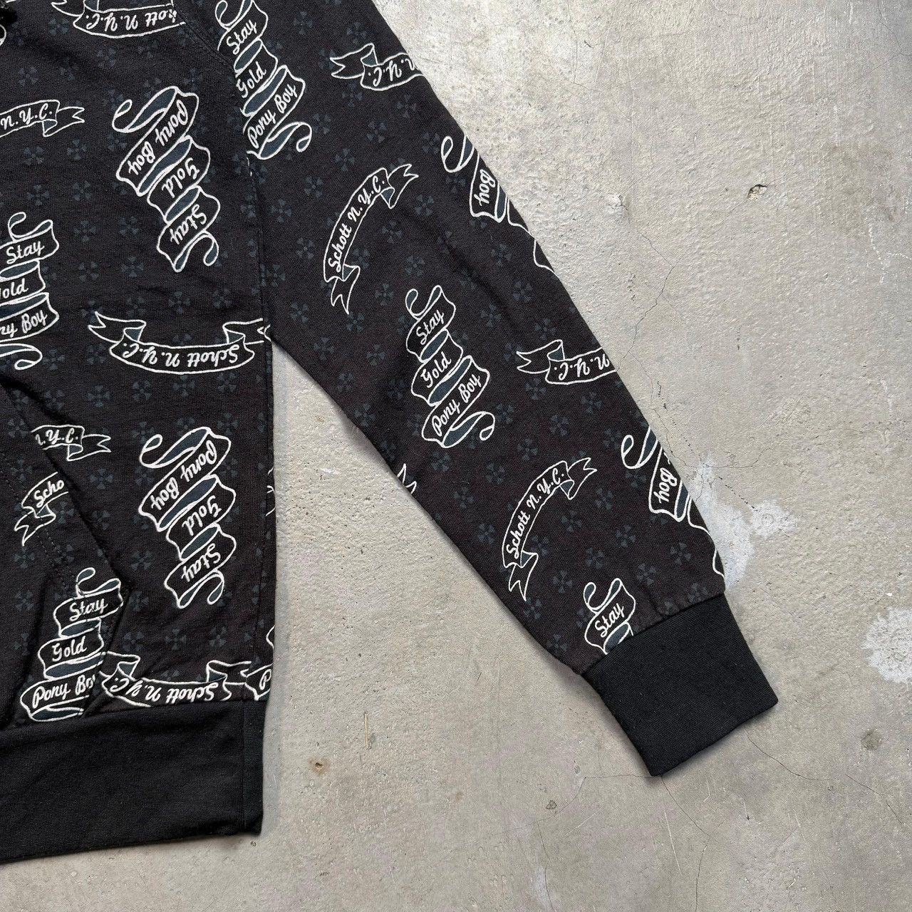 Schott Schott N.Y.C. "Stay Gold Ponyboy" All-Over Print Zip Hoodie Size US S / EU 44-46 / 1 - 6 Thumbnail