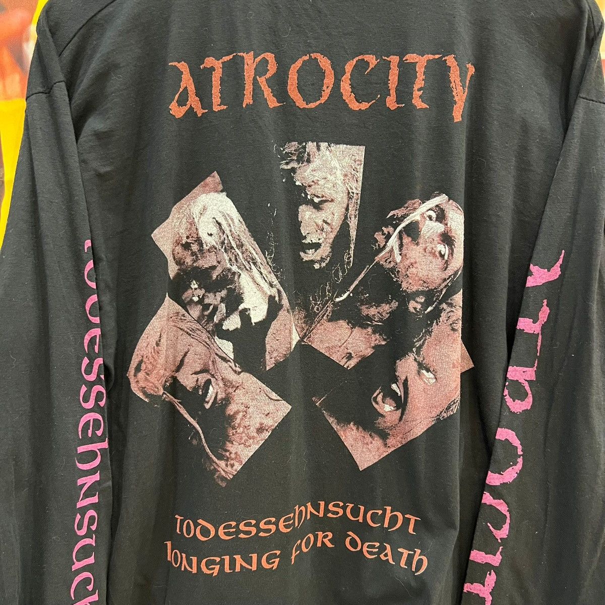 Band Tees × Vintage Vintage Atrocity Todessehnsucht 1992 Long Sleeve Tee Size US XL / EU 56 / 4 - 4 Thumbnail